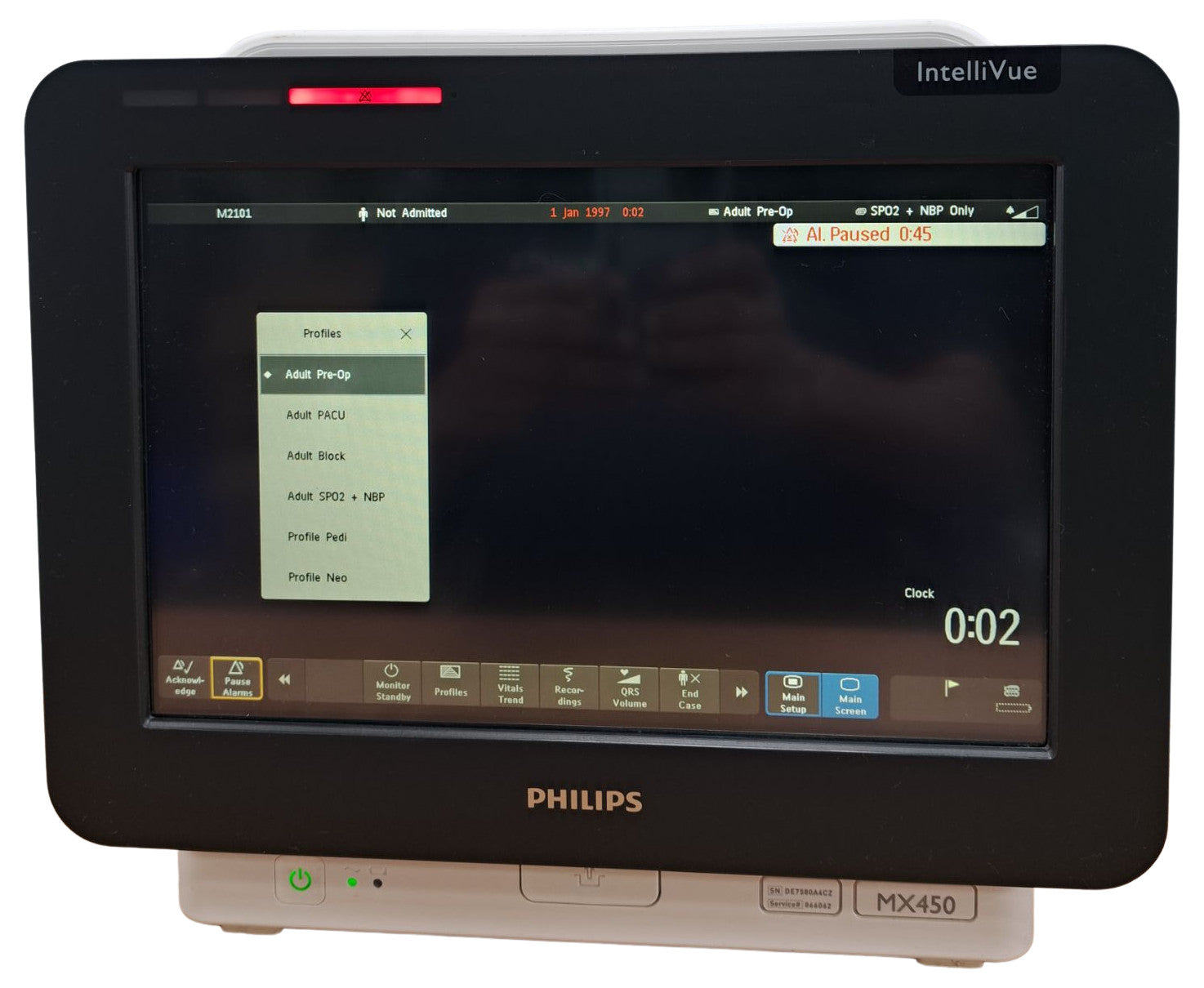 PHILIPS INTELLIVUE MX450 BEDSIDE PATIENT MONITOR