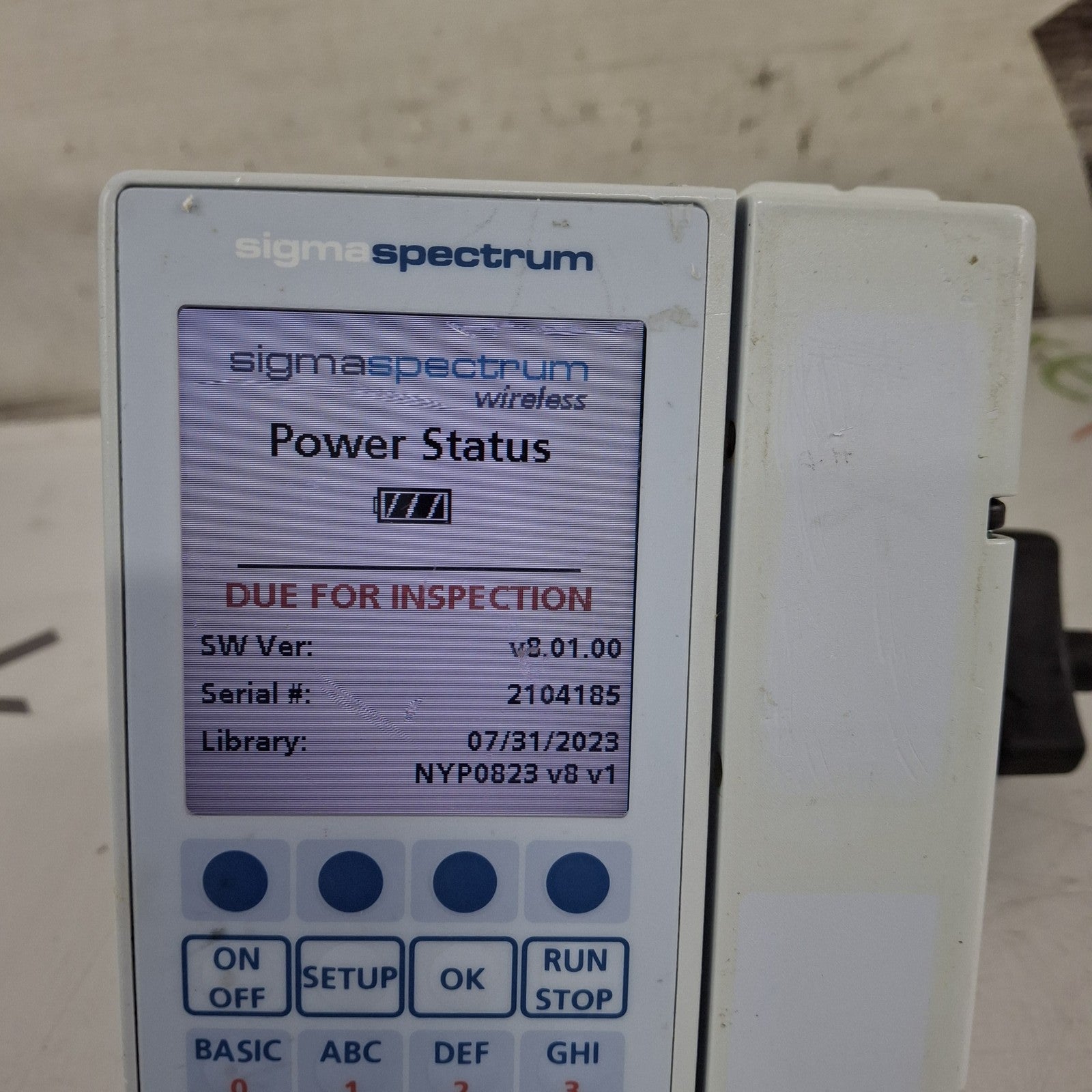 Baxter Sigma Spectrum 8.01.00 w/o Battery Infusion Pump