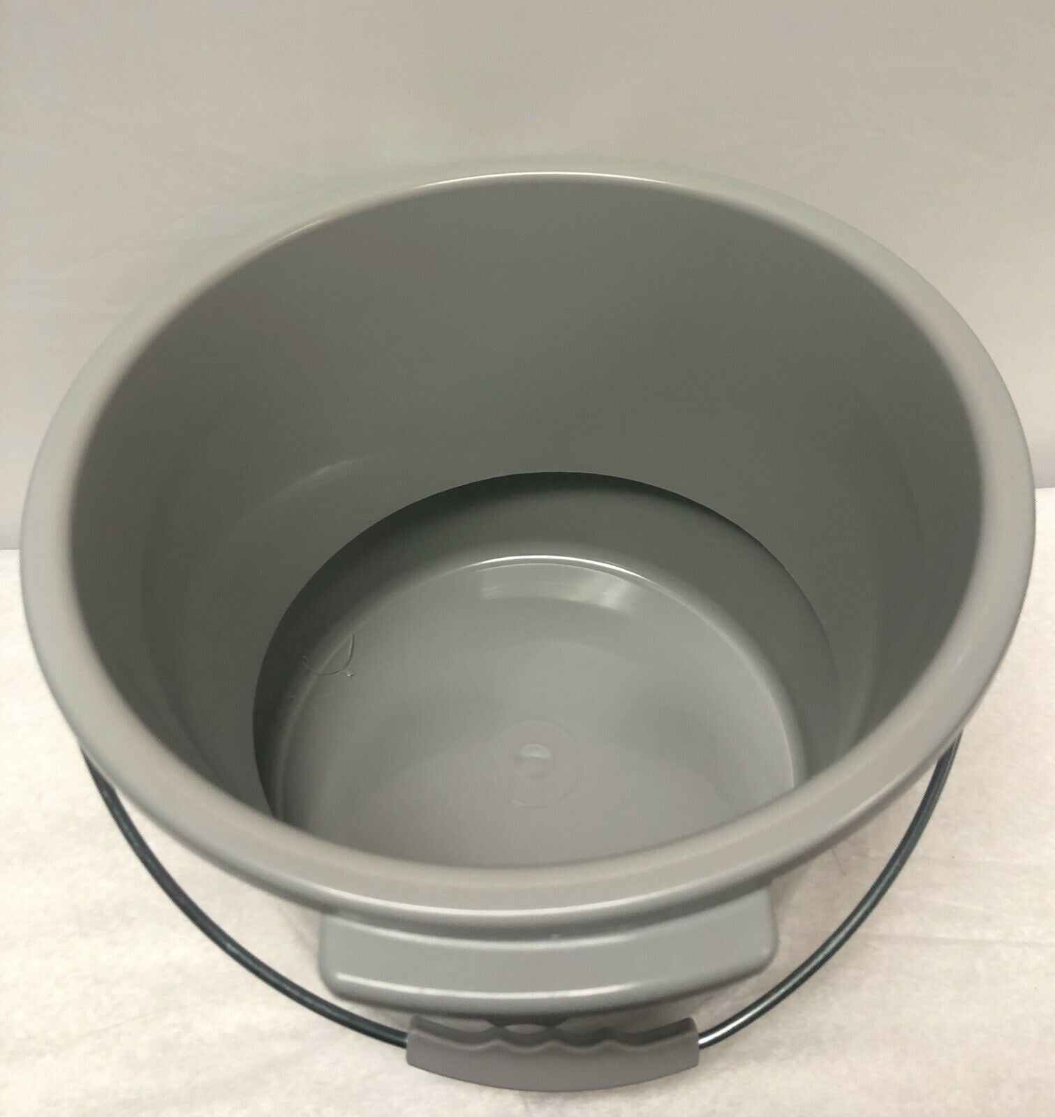 Gray Commode Pail with Lid, 4 Count | CEDESP-173 DIAGNOSTIC ULTRASOUND MACHINES FOR SALE