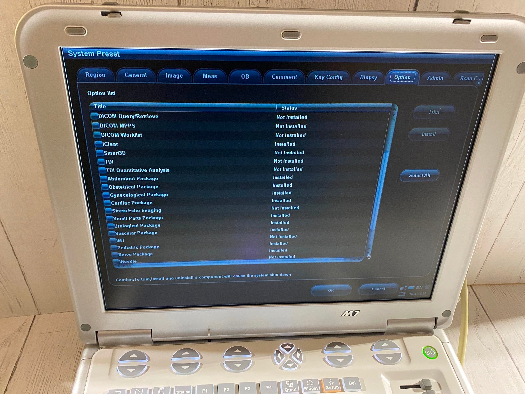Advanced Cardiac Ultrasound Mindray M7 with one cardiac phased array probe DIAGNOSTIC ULTRASOUND MACHINES FOR SALE