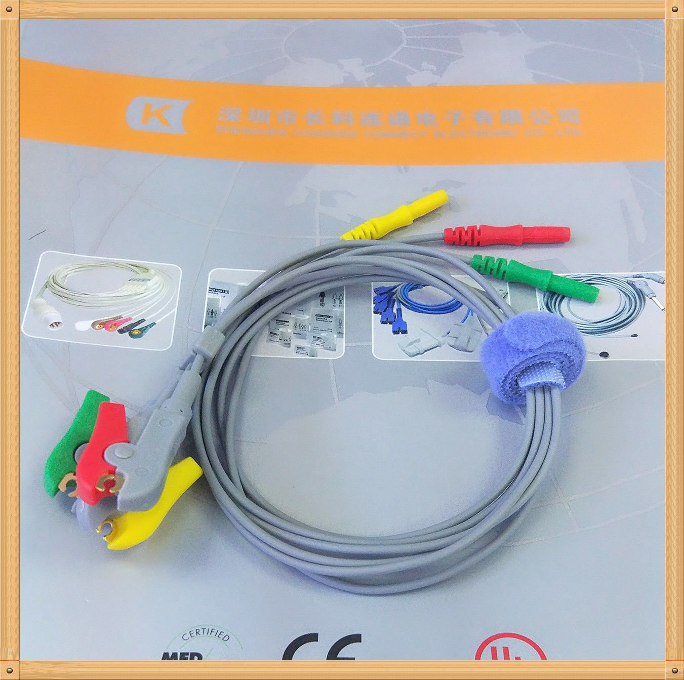 Din Style Safety ECG Leadwires 3 Leads,Grabber,IEC,0.6M DIAGNOSTIC ULTRASOUND MACHINES FOR SALE