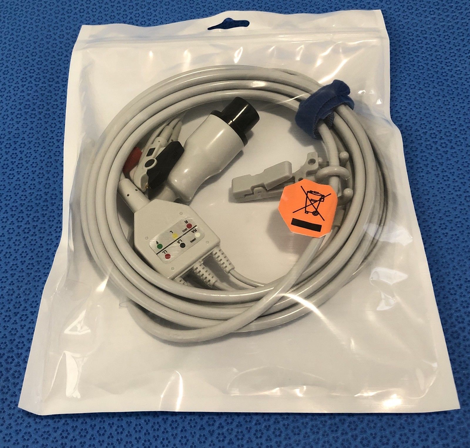 ECG EKG Cable AAMI 6 Pin 3 Leads Grabber AHA - Same Day Shipping - US Located DIAGNOSTIC ULTRASOUND MACHINES FOR SALE