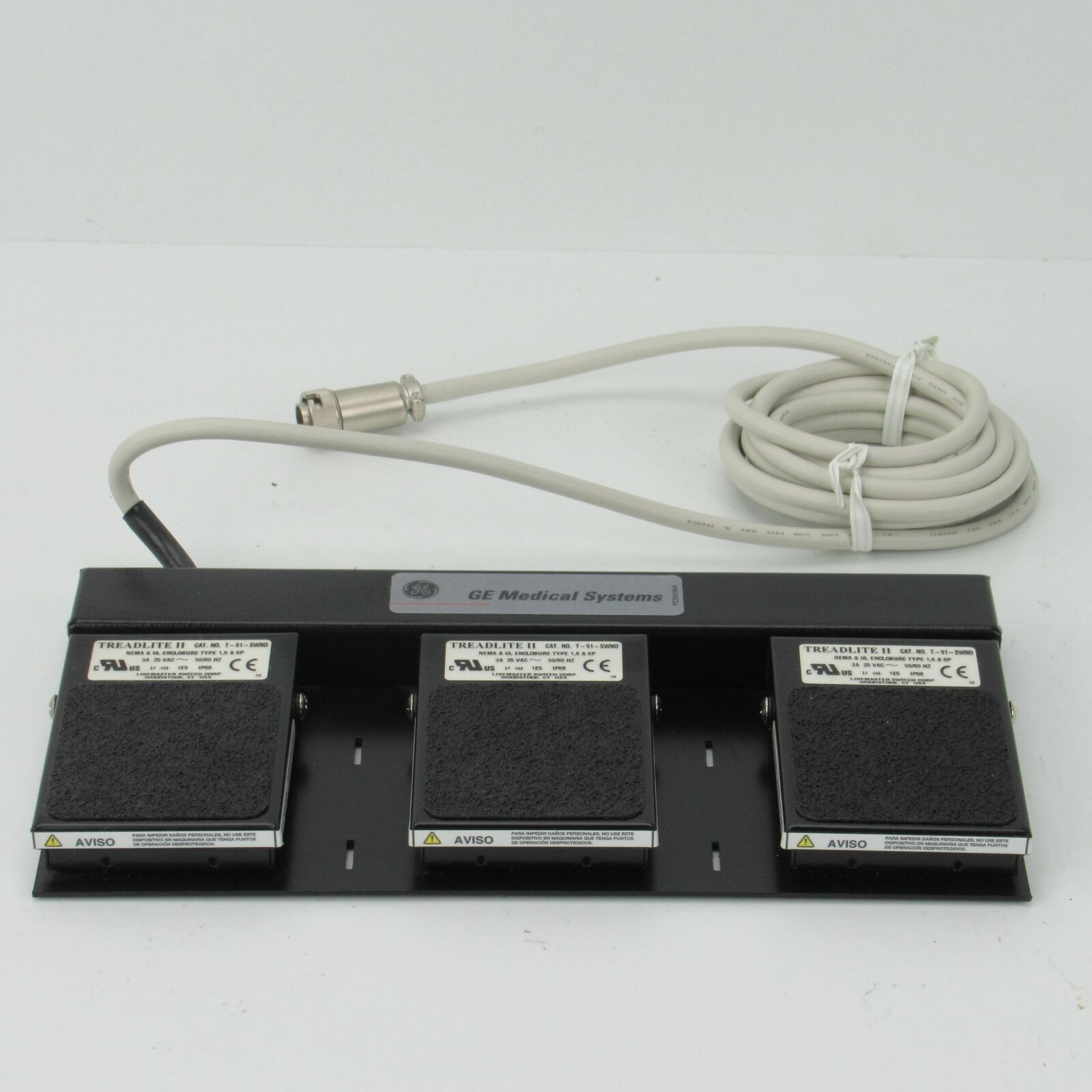 GE VIVID 7 3-PEDAL ULTRASOUND FOOTSWITCH FOR VIVID 7- FB200952 - H45101BA DIAGNOSTIC ULTRASOUND MACHINES FOR SALE