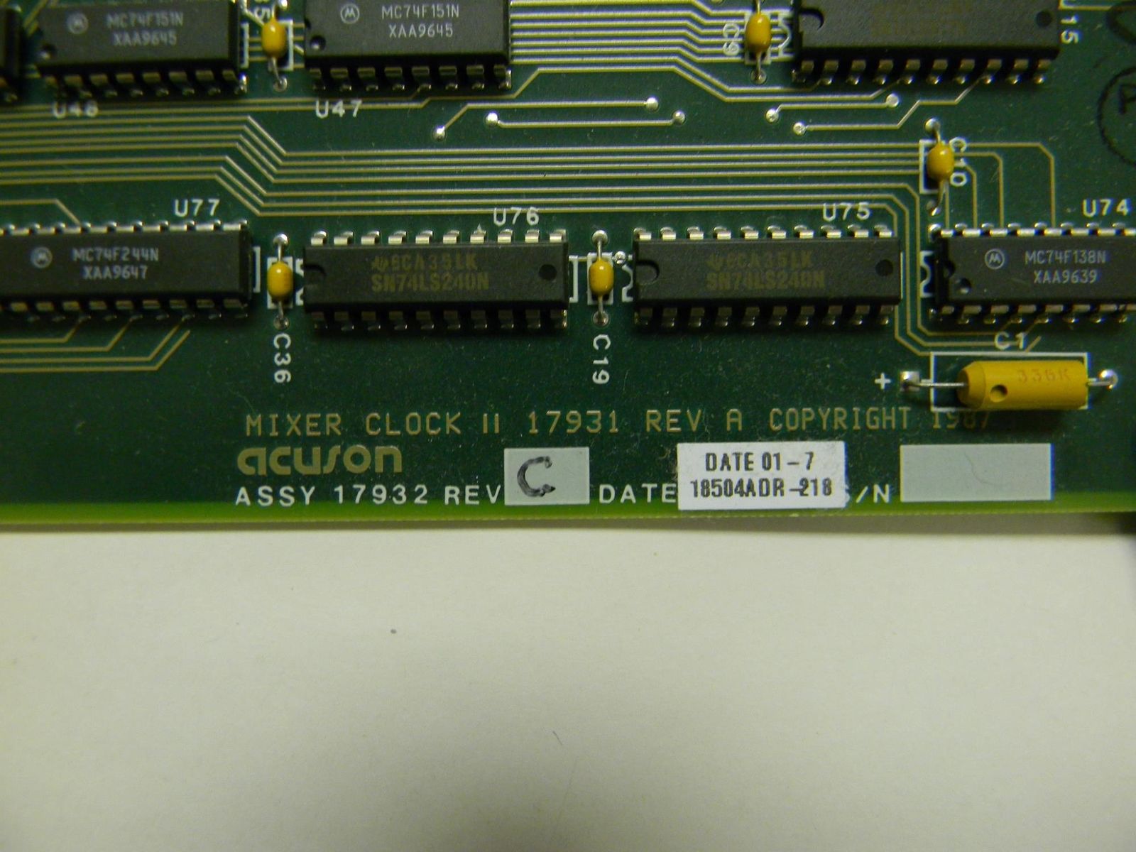 Acuson Sequoia C256 Ultrasound MIXER CLOCK II ASSY 17932 BOARD MXK2 DIAGNOSTIC ULTRASOUND MACHINES FOR SALE