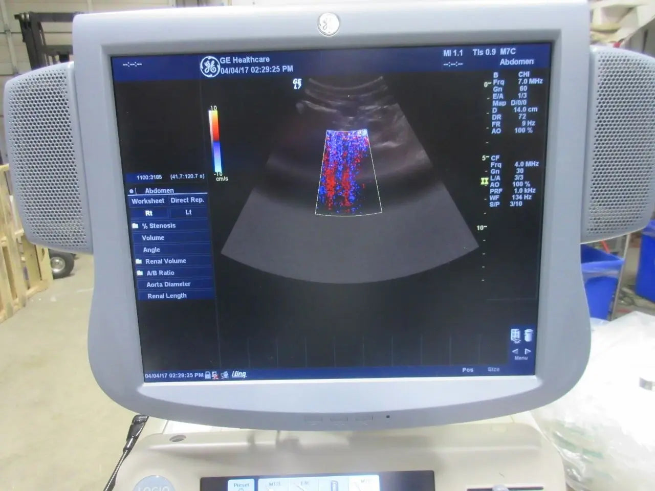 GE Logiq 7 ultrasound LCD with M12L linear, M7C convex and E8C endovag. DIAGNOSTIC ULTRASOUND MACHINES FOR SALE
