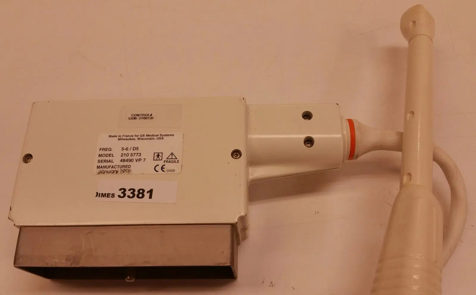 GE Medical Systems Ultrasound Transducer Probe Model 210 5773 Inv 3381 DIAGNOSTIC ULTRASOUND MACHINES FOR SALE