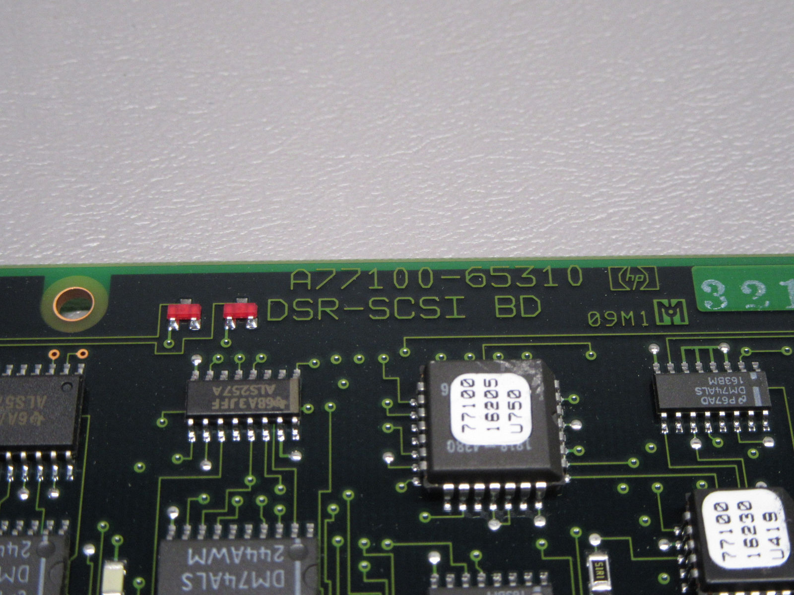 a close up of a printed circuit board