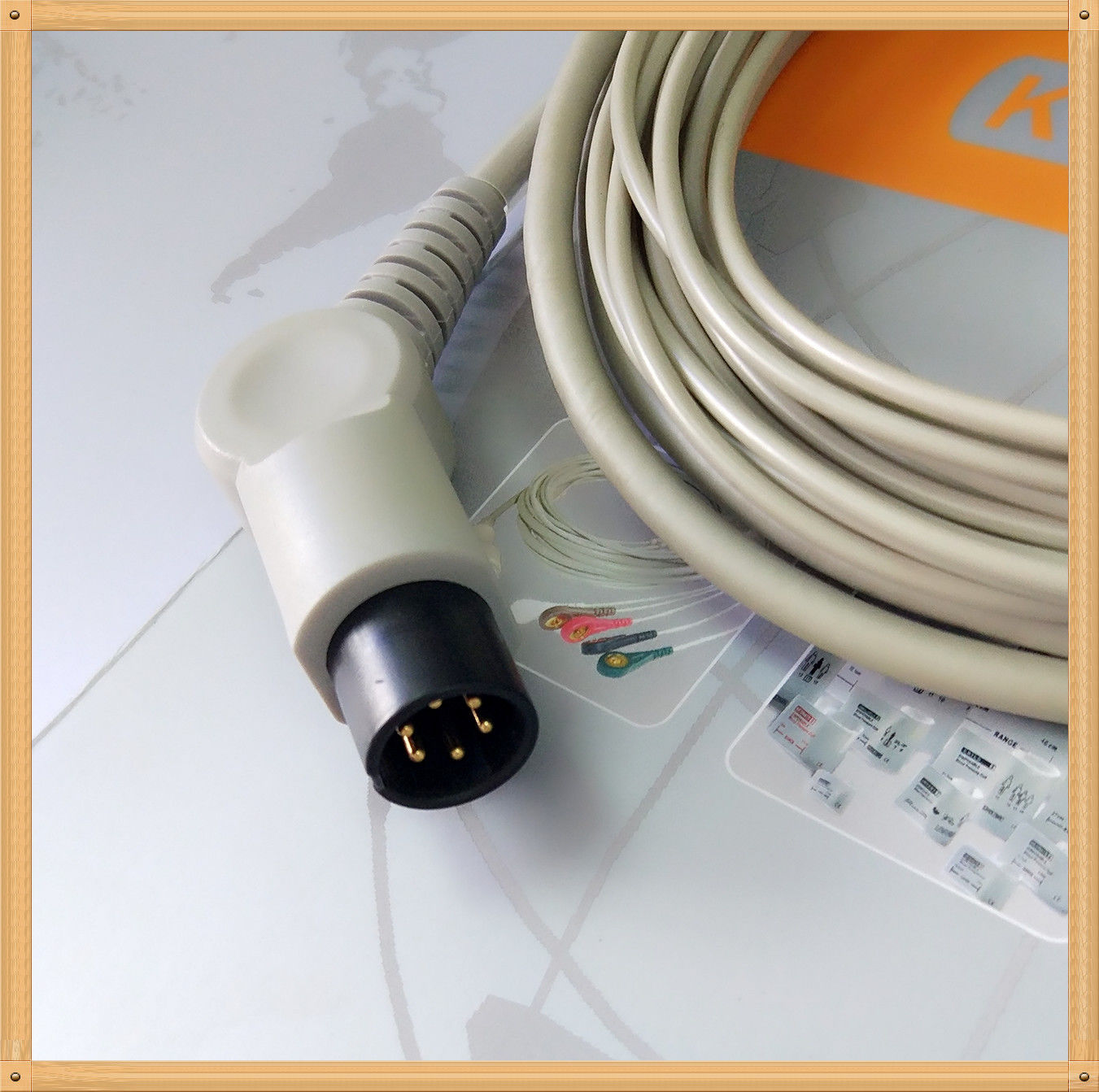 Generic AAMI 6 Pin One Piece ECG Cable 5 Leads Snap AHA DIAGNOSTIC ULTRASOUND MACHINES FOR SALE