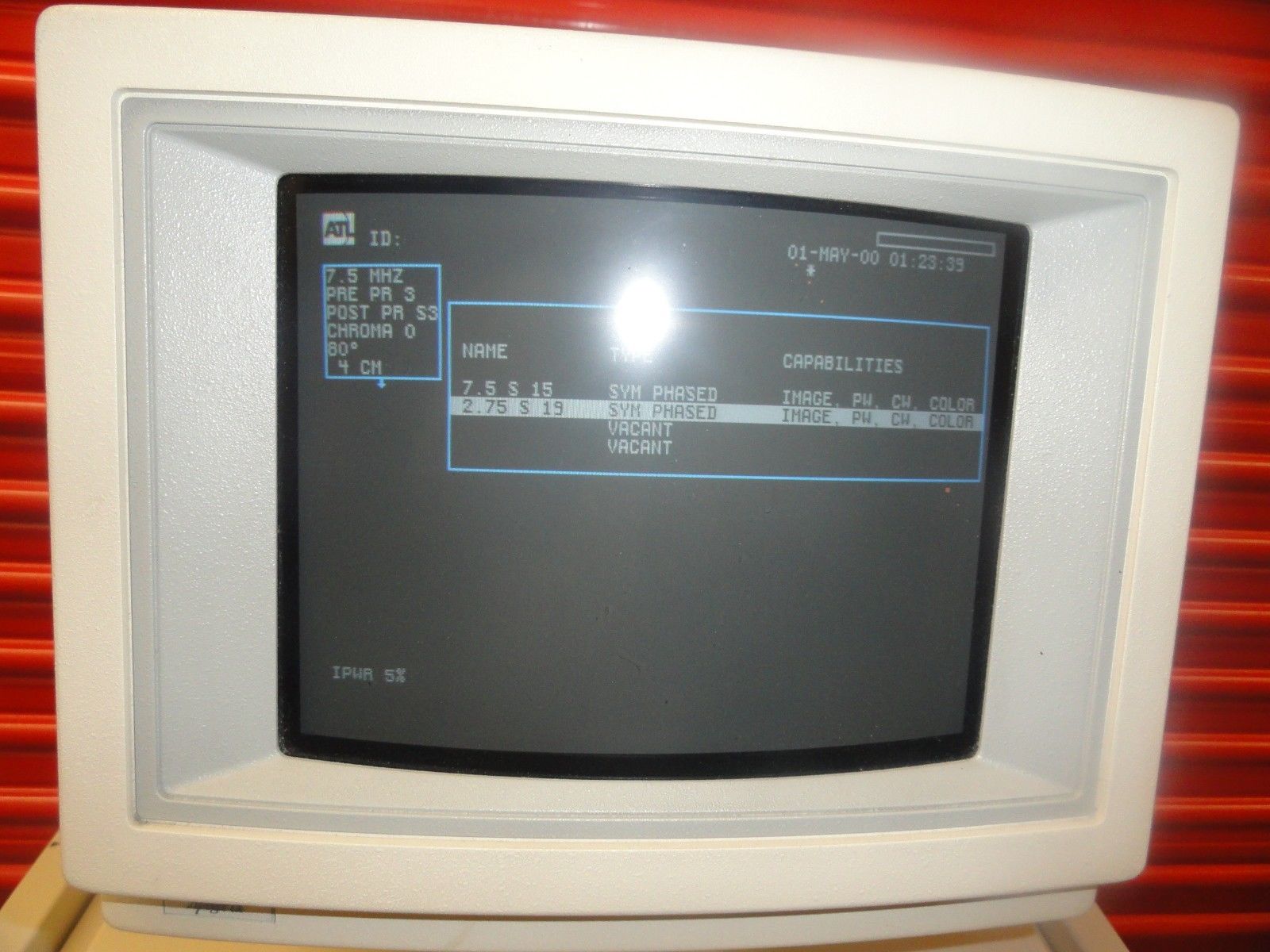 INTERSPEC ATL APOGEE CX ULTRASOUND SYSTEM W/ 7.5 SPA & ACL1547 PROBES (5828 ) DIAGNOSTIC ULTRASOUND MACHINES FOR SALE