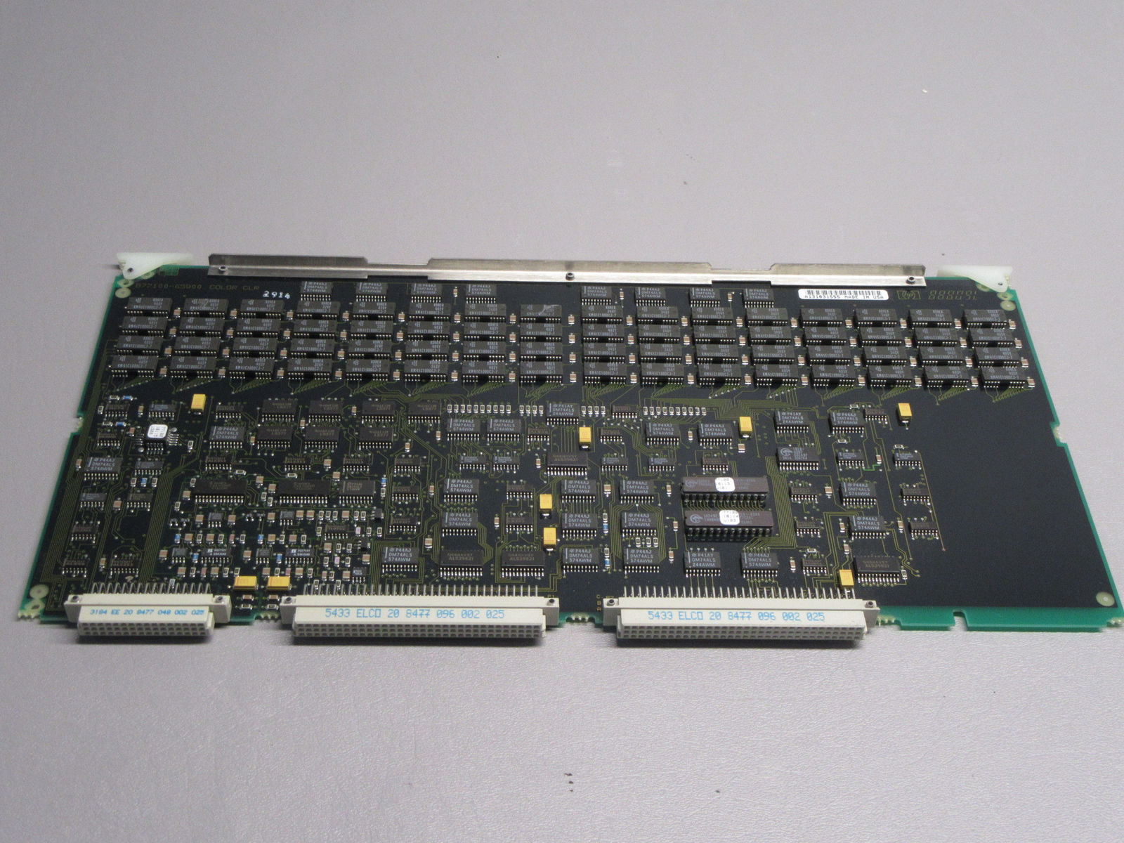 a close up of a computer motherboard on a table