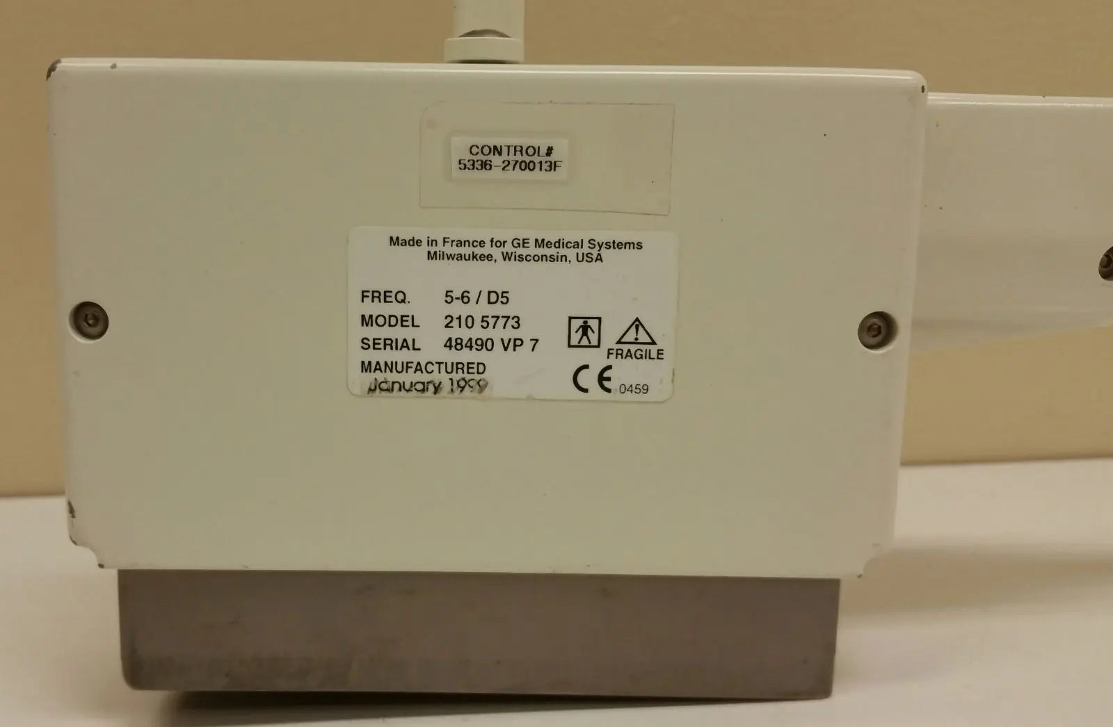 GE Medical Systems Ultrasound Transducer Probe Model 210 5773 Inv 3381 DIAGNOSTIC ULTRASOUND MACHINES FOR SALE