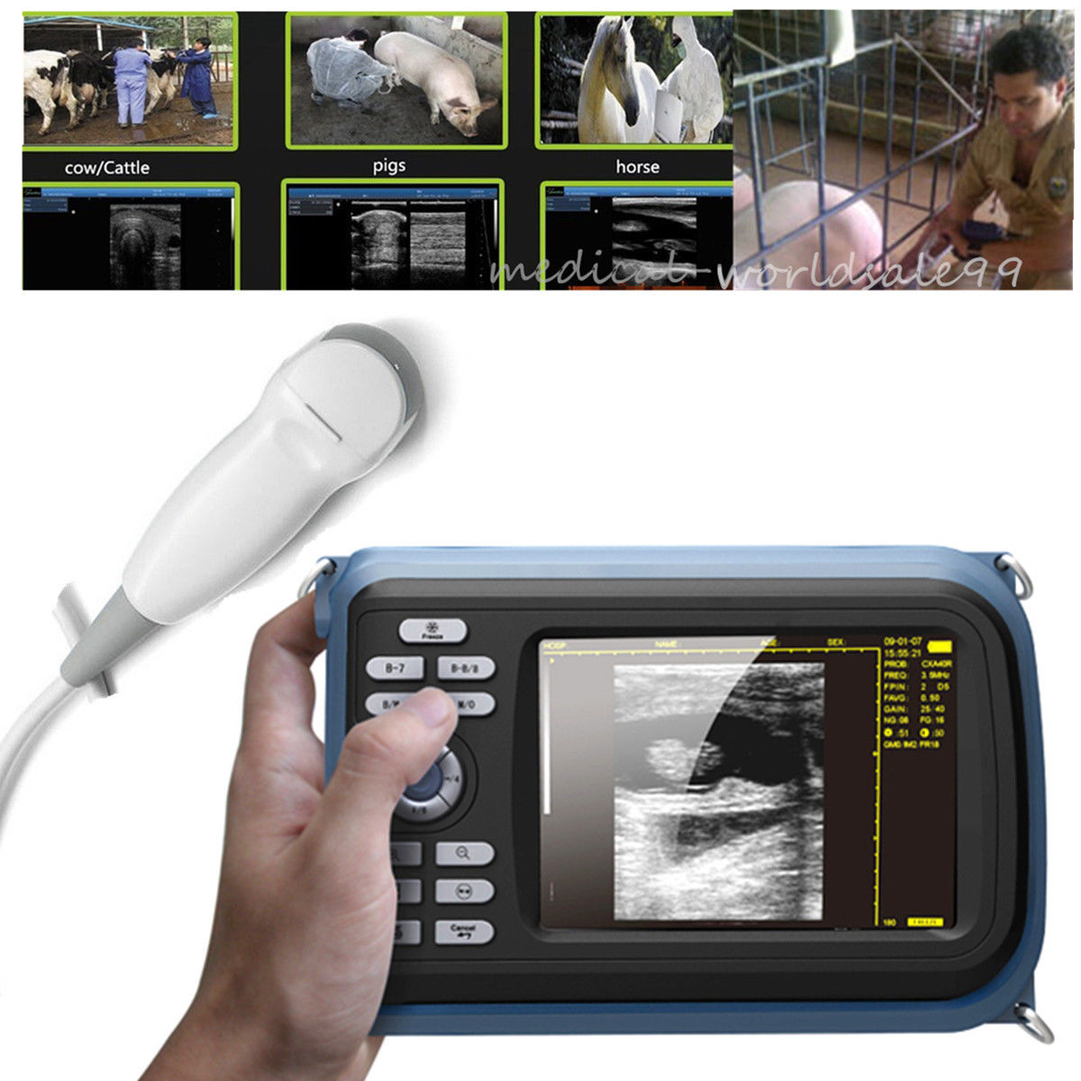 Handheld Veterinary Ultrasound Ultrasonic Scanner Unit with Micro-convex Probe 190891286932 DIAGNOSTIC ULTRASOUND MACHINES FOR SALE