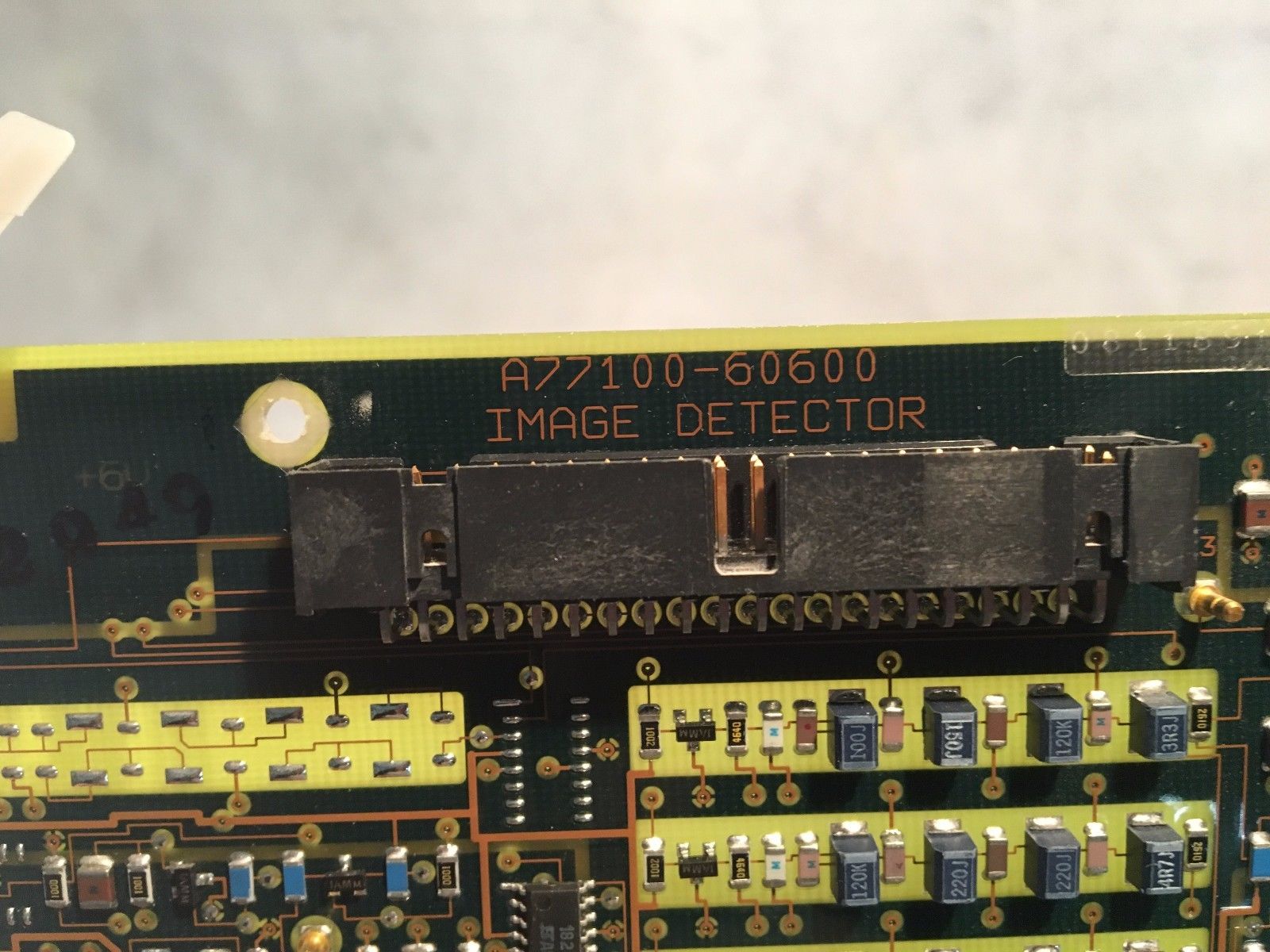 a close up of a circuit board with electronic components