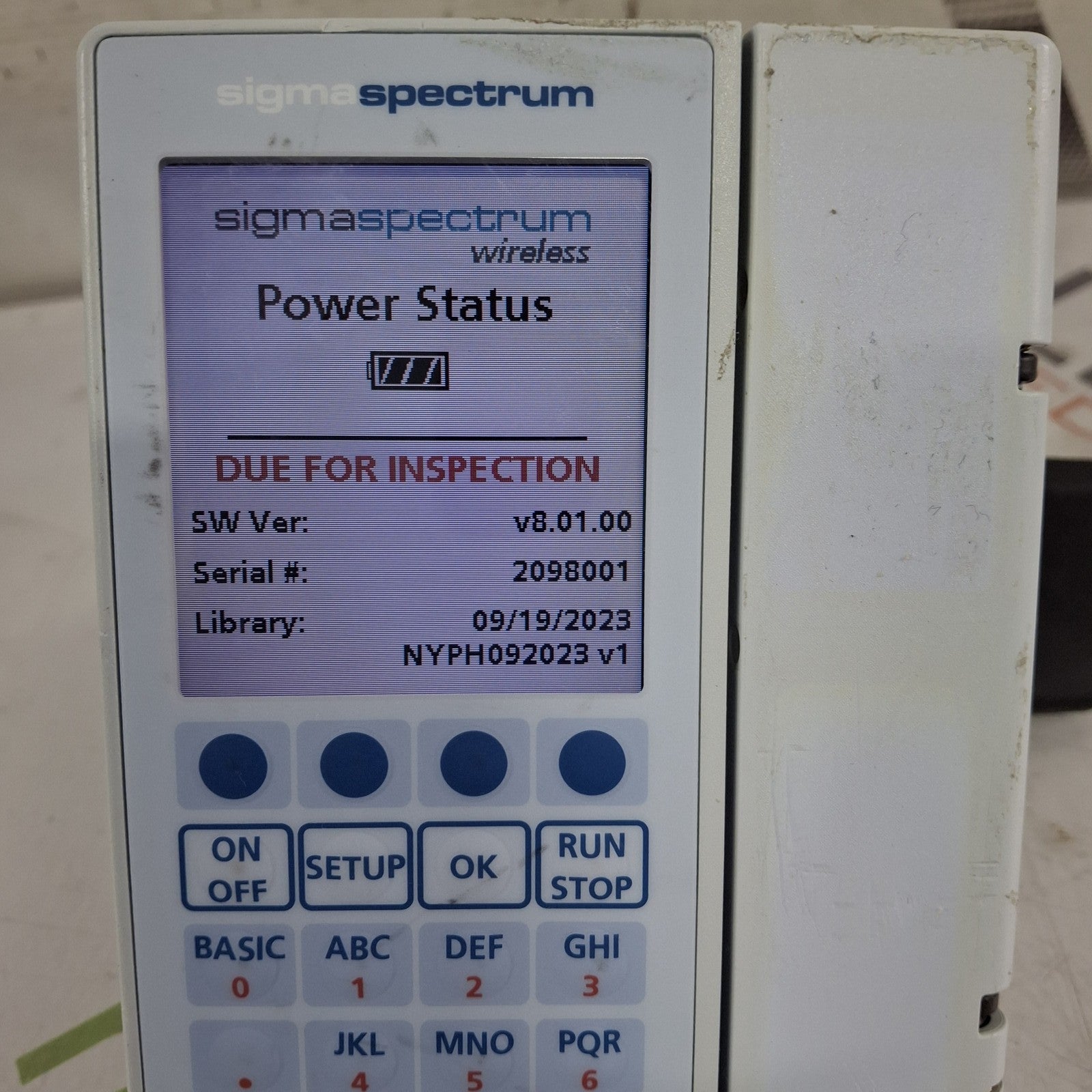 Baxter Sigma Spectrum 8.01.00 w/o Battery Infusion Pump