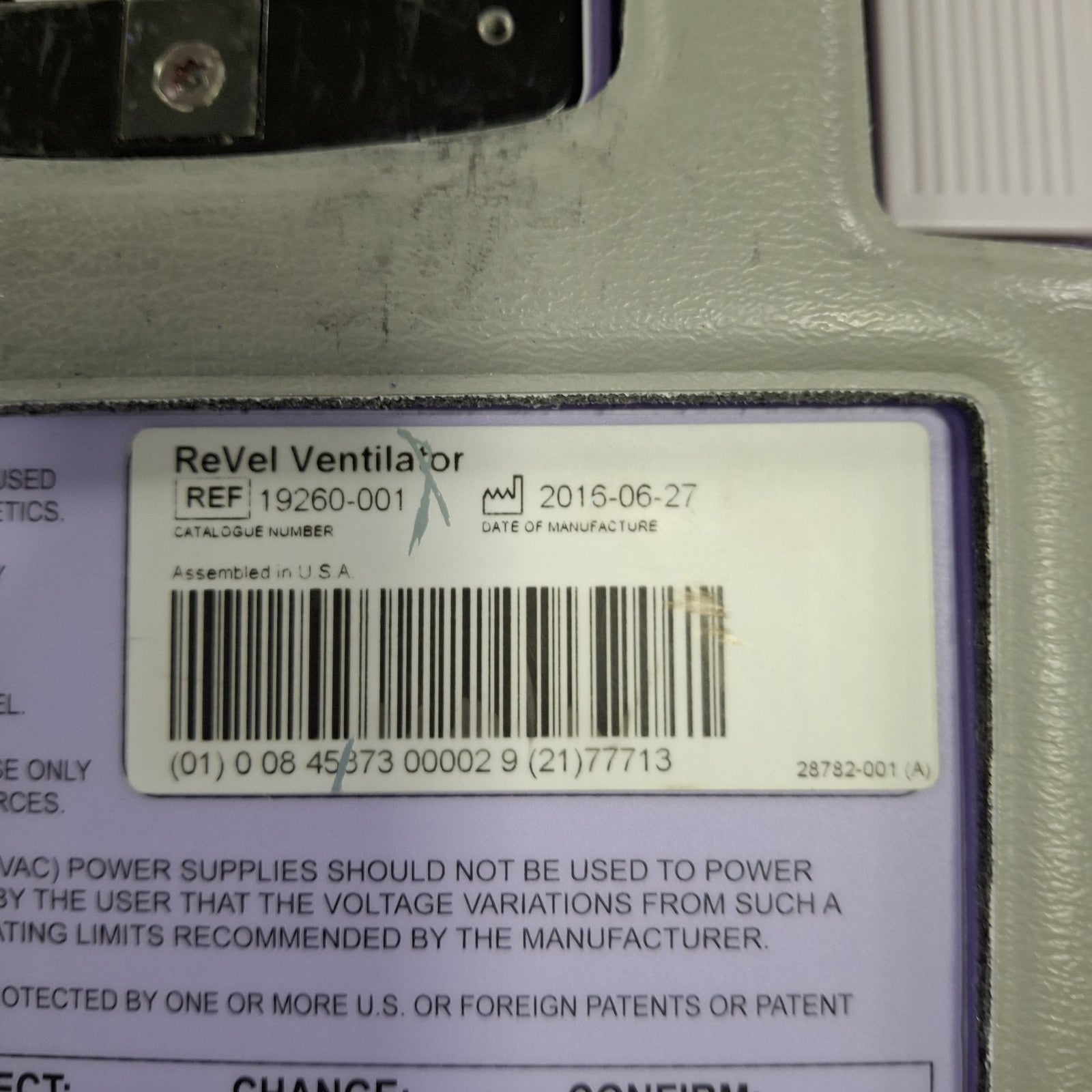 CareFusion Revel Transport Ventilator