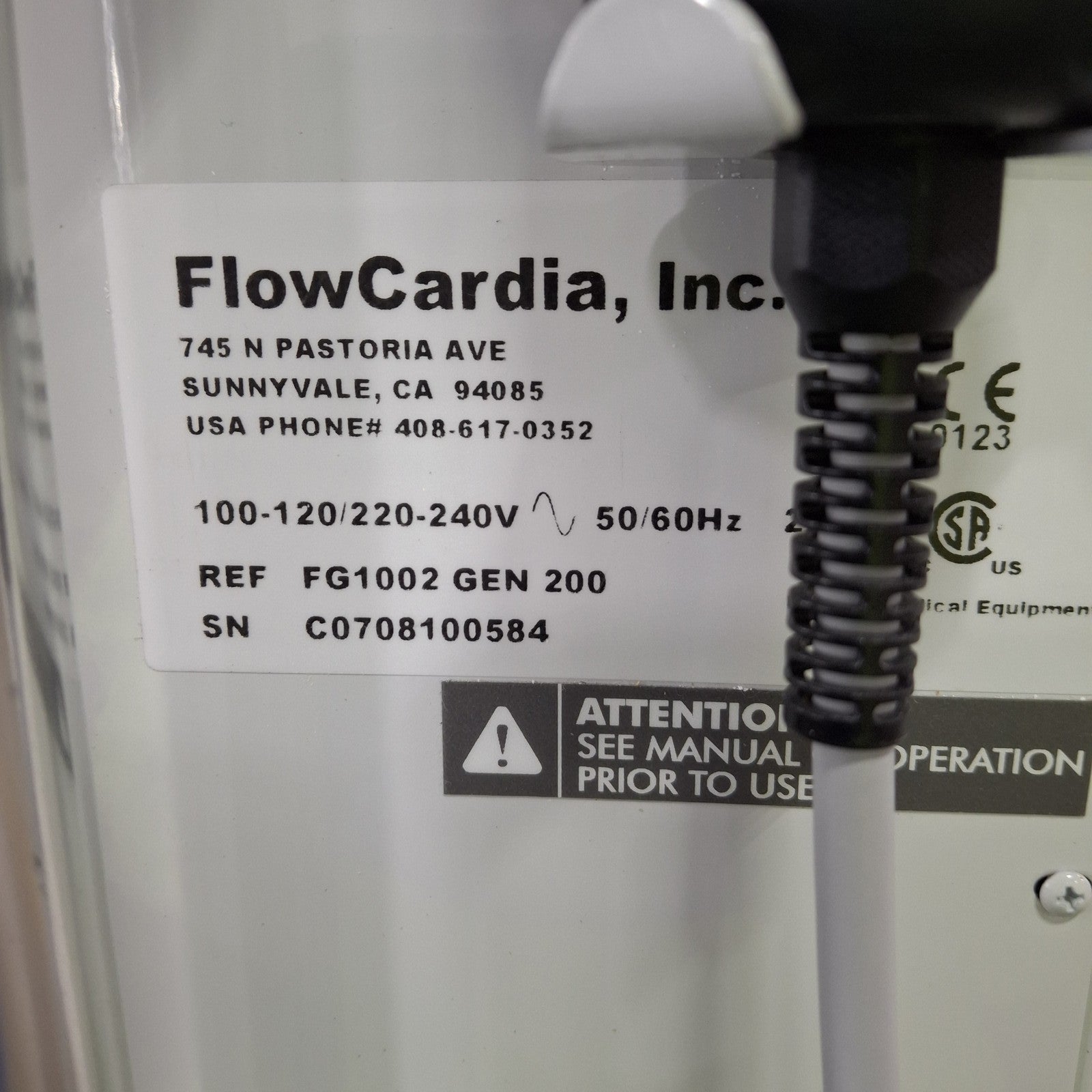 FlowCardia Gen 200 Recanalization System and FlowMate Injector
