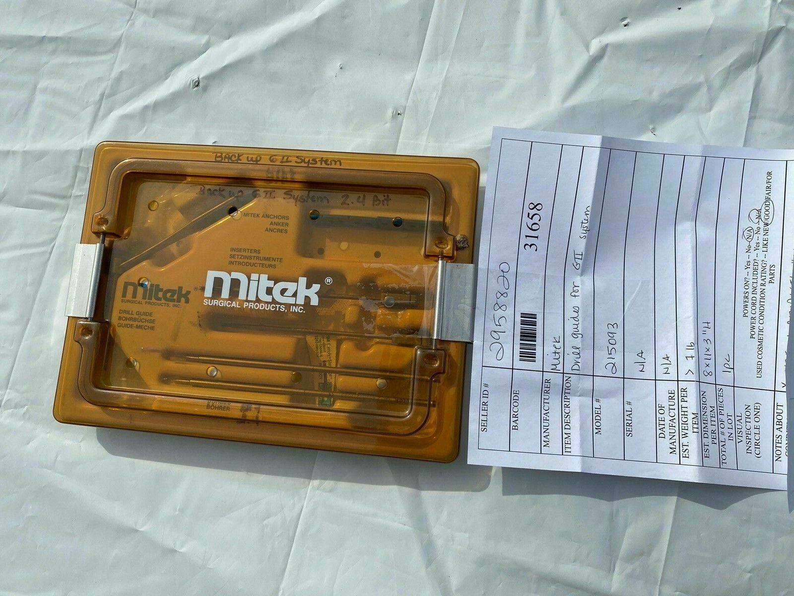 Mitek Products Anchor System Drill Guide DIAGNOSTIC ULTRASOUND MACHINES FOR SALE