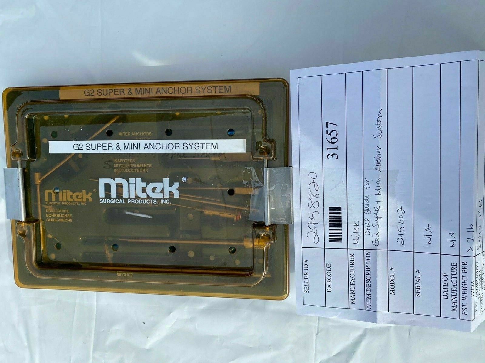 Mitek Super Mini & Super Anchor Set Arthroscopy Arthroscopic Orthopedic DIAGNOSTIC ULTRASOUND MACHINES FOR SALE