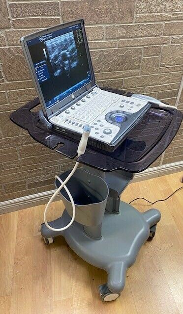 GE LogiQ E portable ultrasound with cardiac phased array probe cart-Warranty DIAGNOSTIC ULTRASOUND MACHINES FOR SALE