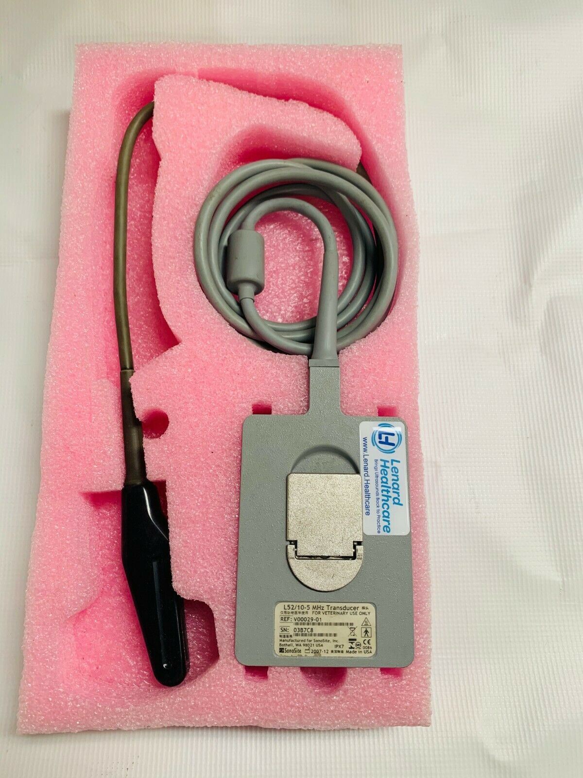 Veterinary Rectal Linear probe L52 For Sonosite portable ultrasounds 2007 DIAGNOSTIC ULTRASOUND MACHINES FOR SALE