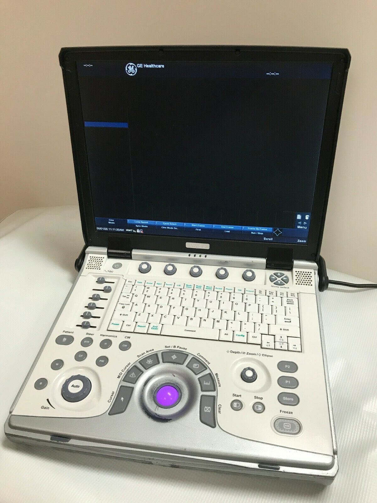 GE Vivid E Color Doppler Ultrasound Scanner, CW Two probes Cardiac, Linear 2013 DIAGNOSTIC ULTRASOUND MACHINES FOR SALE