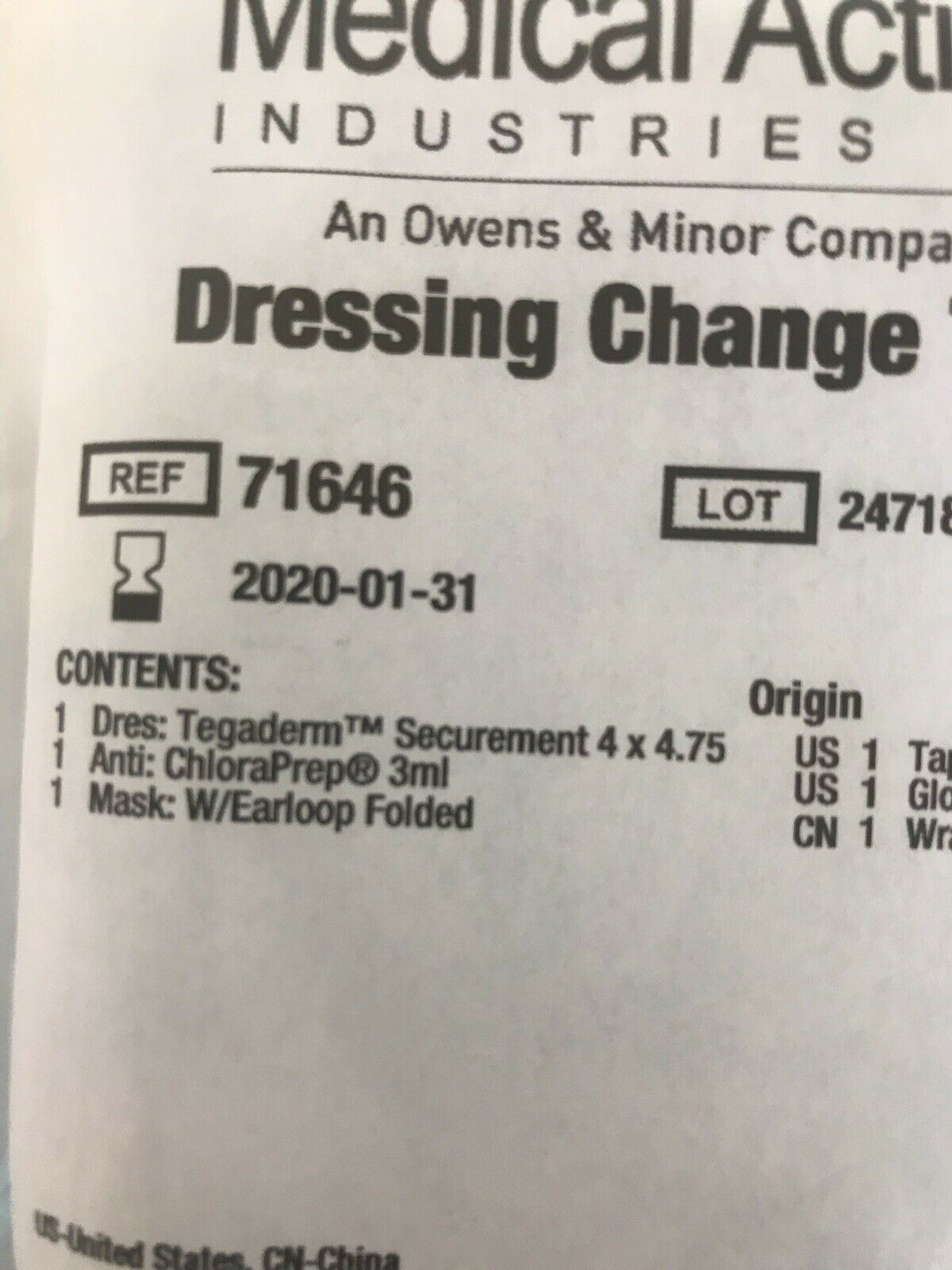 Medical Action Industries Inc. Dressing Change Tray (78KMD) DIAGNOSTIC ULTRASOUND MACHINES FOR SALE