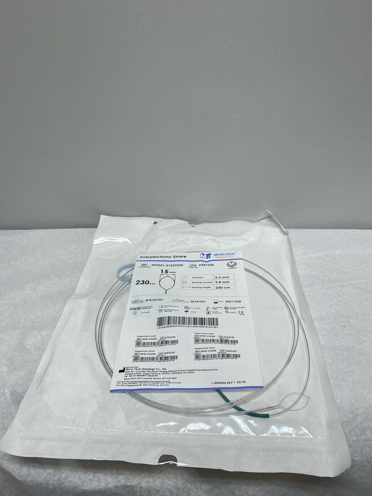 Micro-Tech Endoscopy Polypectomy Snare 15mm NPFS01-01523230 | CEDESP-127 DIAGNOSTIC ULTRASOUND MACHINES FOR SALE