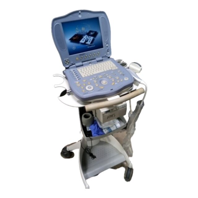 GE LOGIQ BOOK XP PORTABLE ULTRASOUND MACHINE WITH 1 PROBE 2009 cart and printer DIAGNOSTIC ULTRASOUND MACHINES FOR SALE