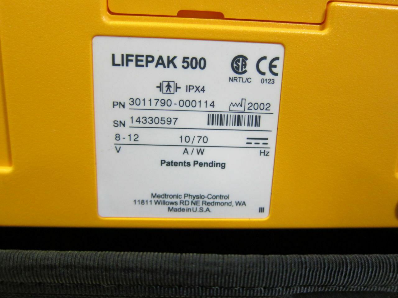 Medtronic Lifepak 3011790-000114 500 AED w/ Carrying Case & Quik Combo Electrode DIAGNOSTIC ULTRASOUND MACHINES FOR SALE