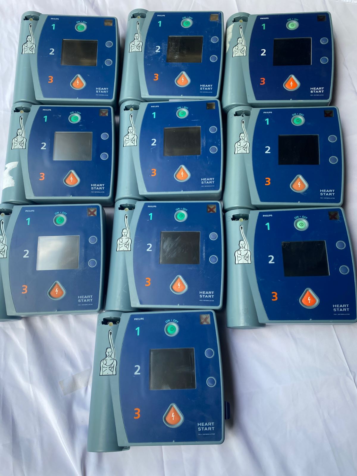 Lots of 10 PHILIPS Heartstart FR2 plus AED DIAGNOSTIC ULTRASOUND MACHINES FOR SALE