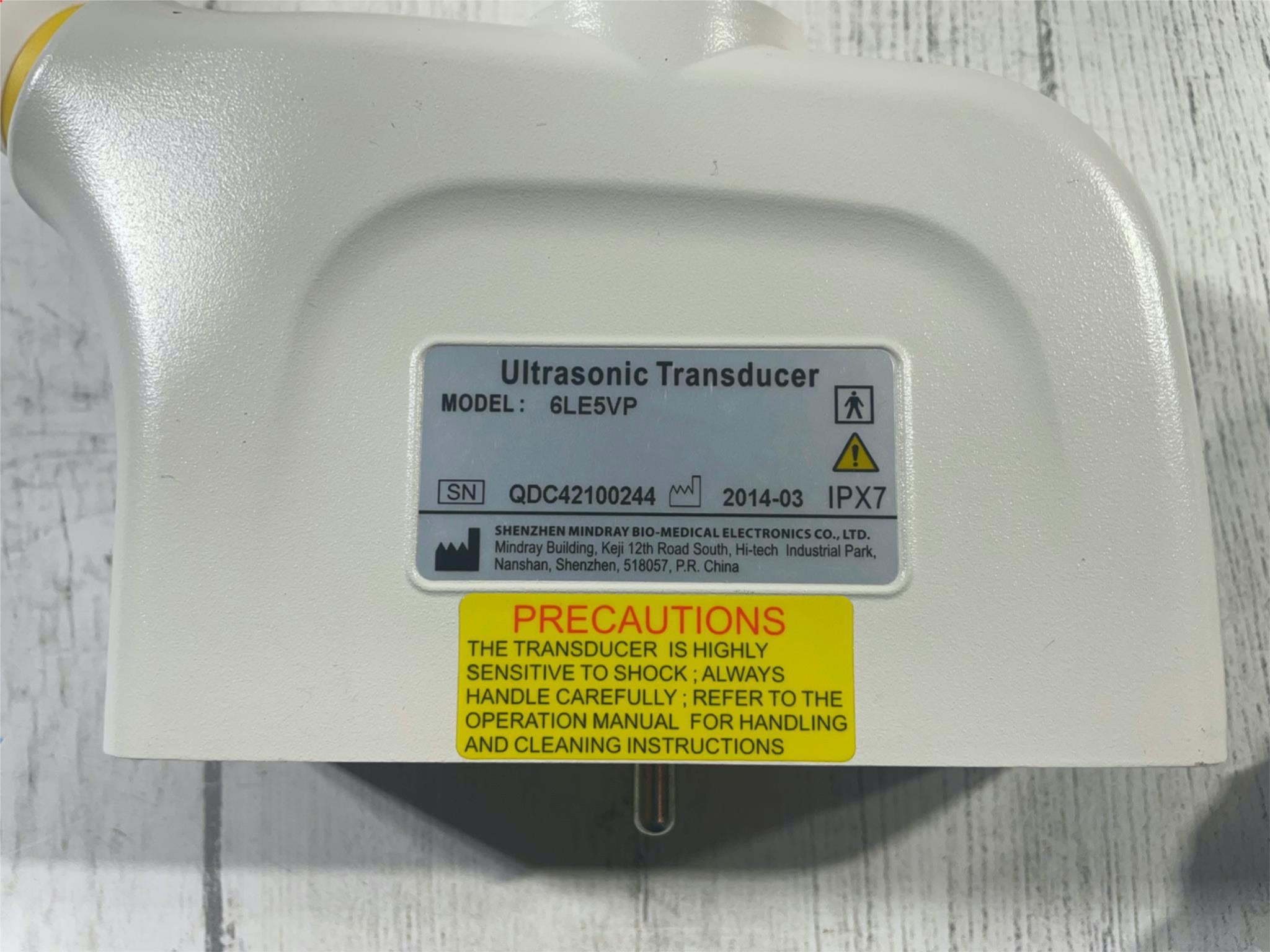 MindRay Ultrasonic Transducer 6LE5VP SN:QDC42100244 DIAGNOSTIC ULTRASOUND MACHINES FOR SALE