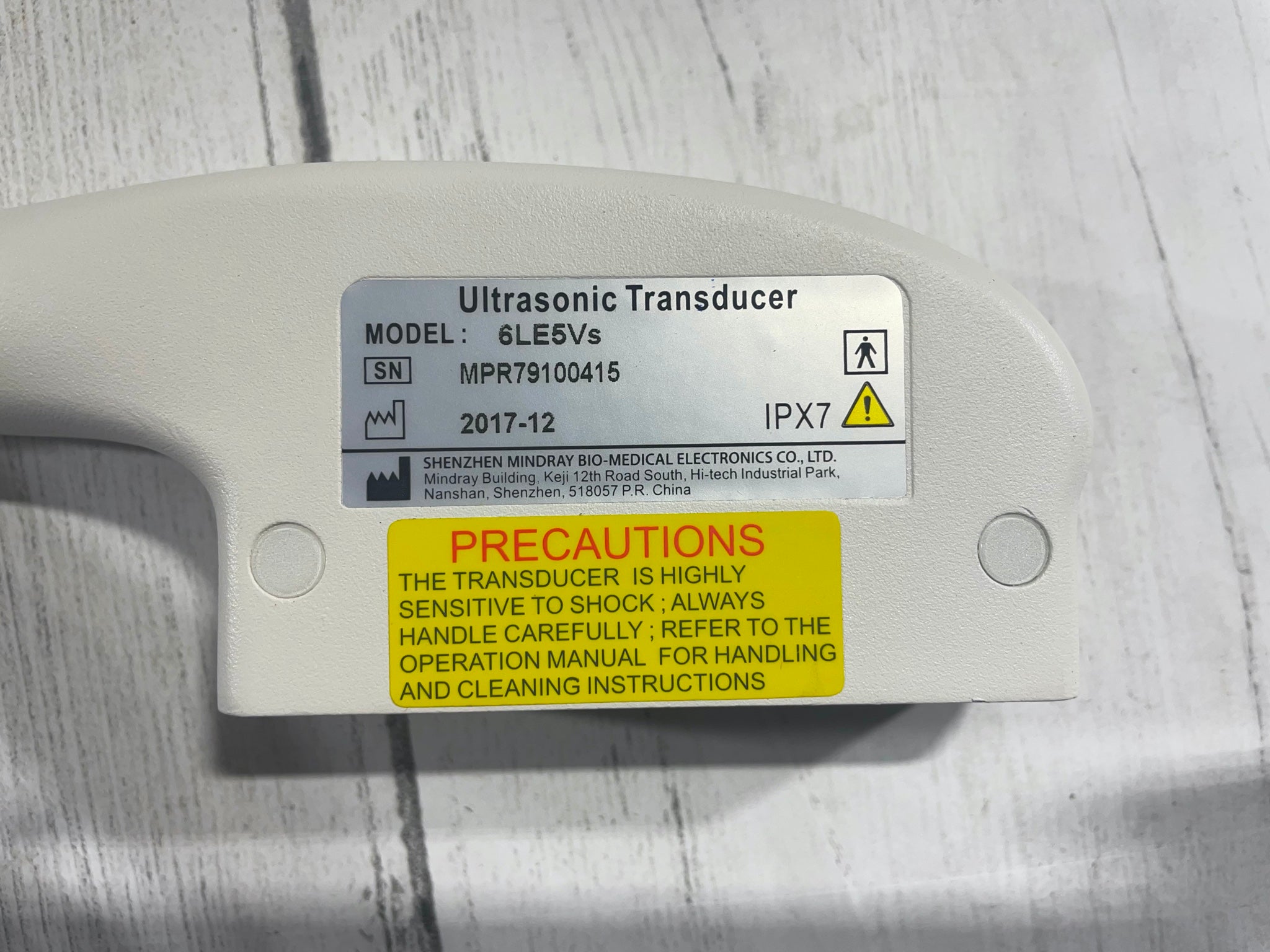 Mindray 6LE5Vs Ultrasonic Transducer SN: MPR79100415 DIAGNOSTIC ULTRASOUND MACHINES FOR SALE