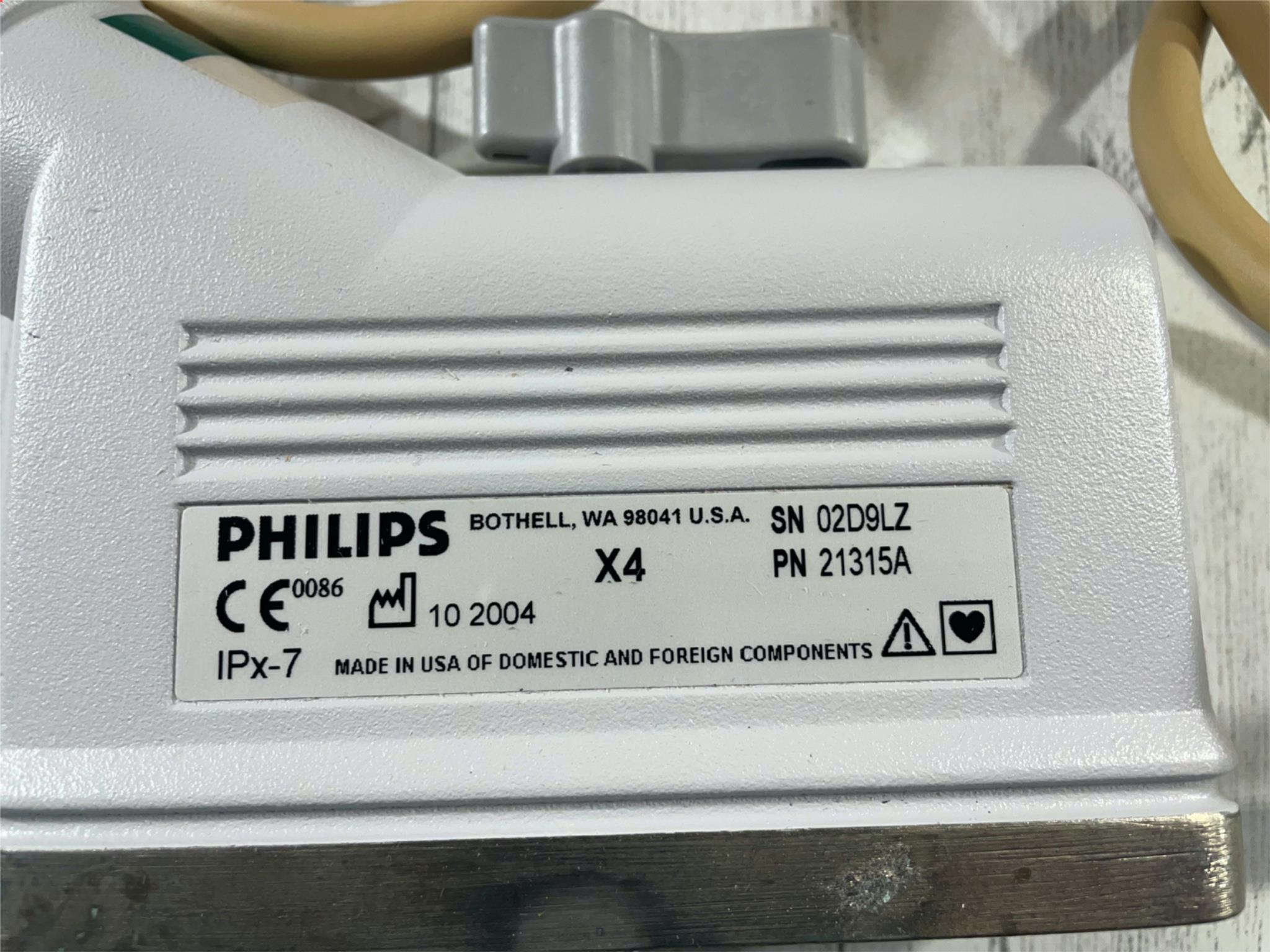 Philips X4 21315A Ultrasound Transducer SN: 02D9LZ DIAGNOSTIC ULTRASOUND MACHINES FOR SALE