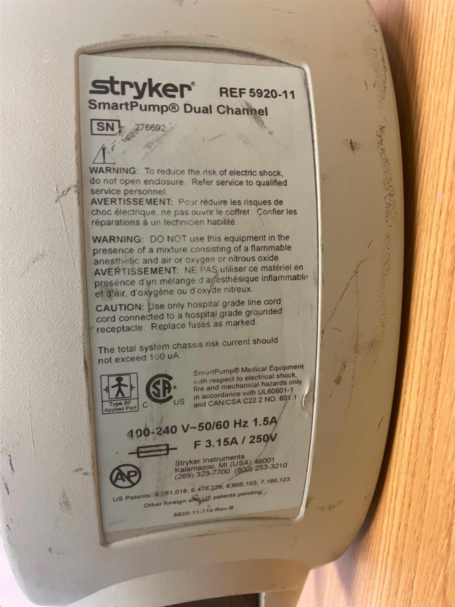 Stryker InstruMed SmartPump Dual Channel Tourniquet System DIAGNOSTIC ULTRASOUND MACHINES FOR SALE