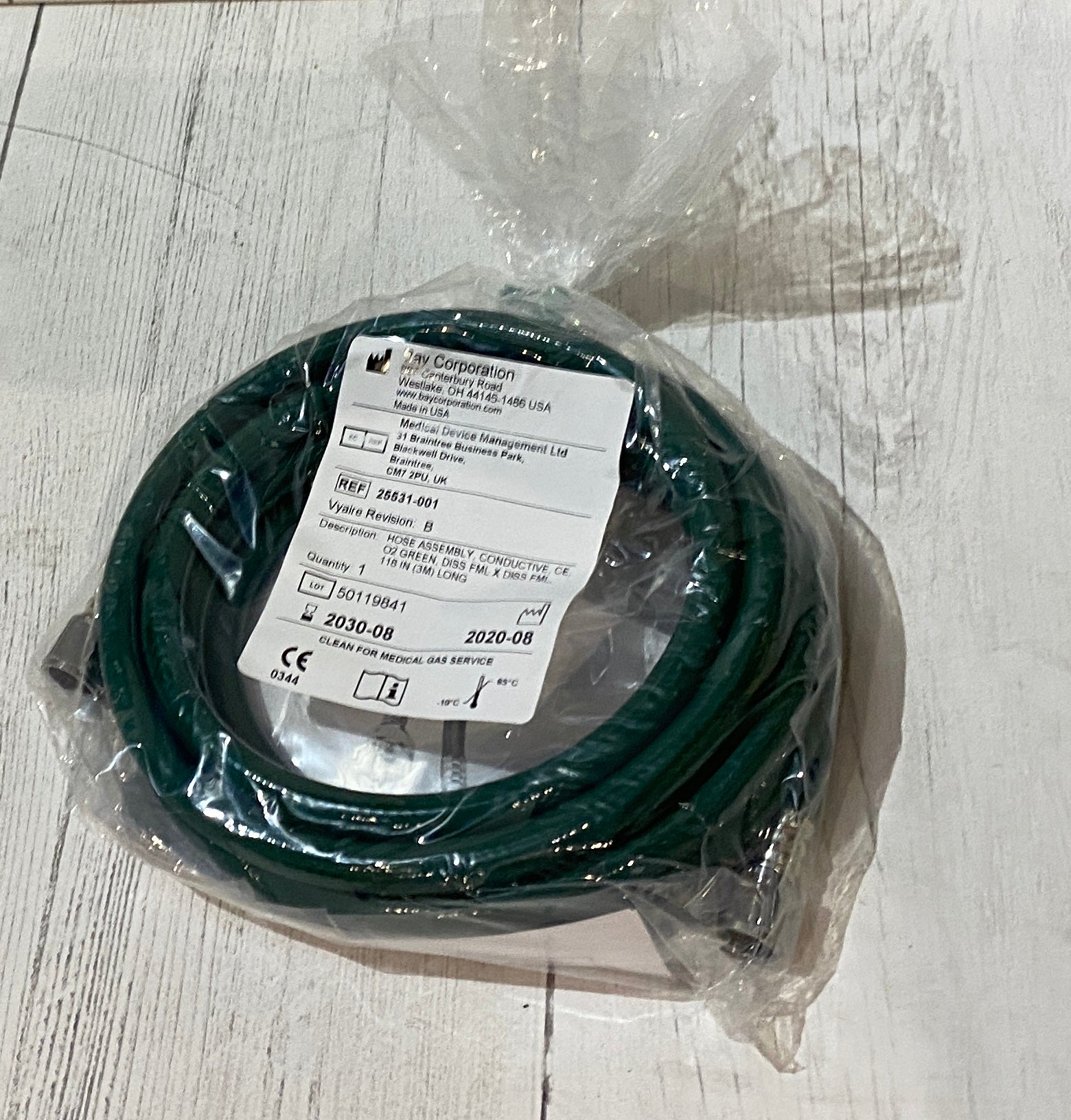 Green O2-Oxygen Hose-25531-001,3M, DISSF 118" DISS Female X Diss Female Exp 2030 DIAGNOSTIC ULTRASOUND MACHINES FOR SALE