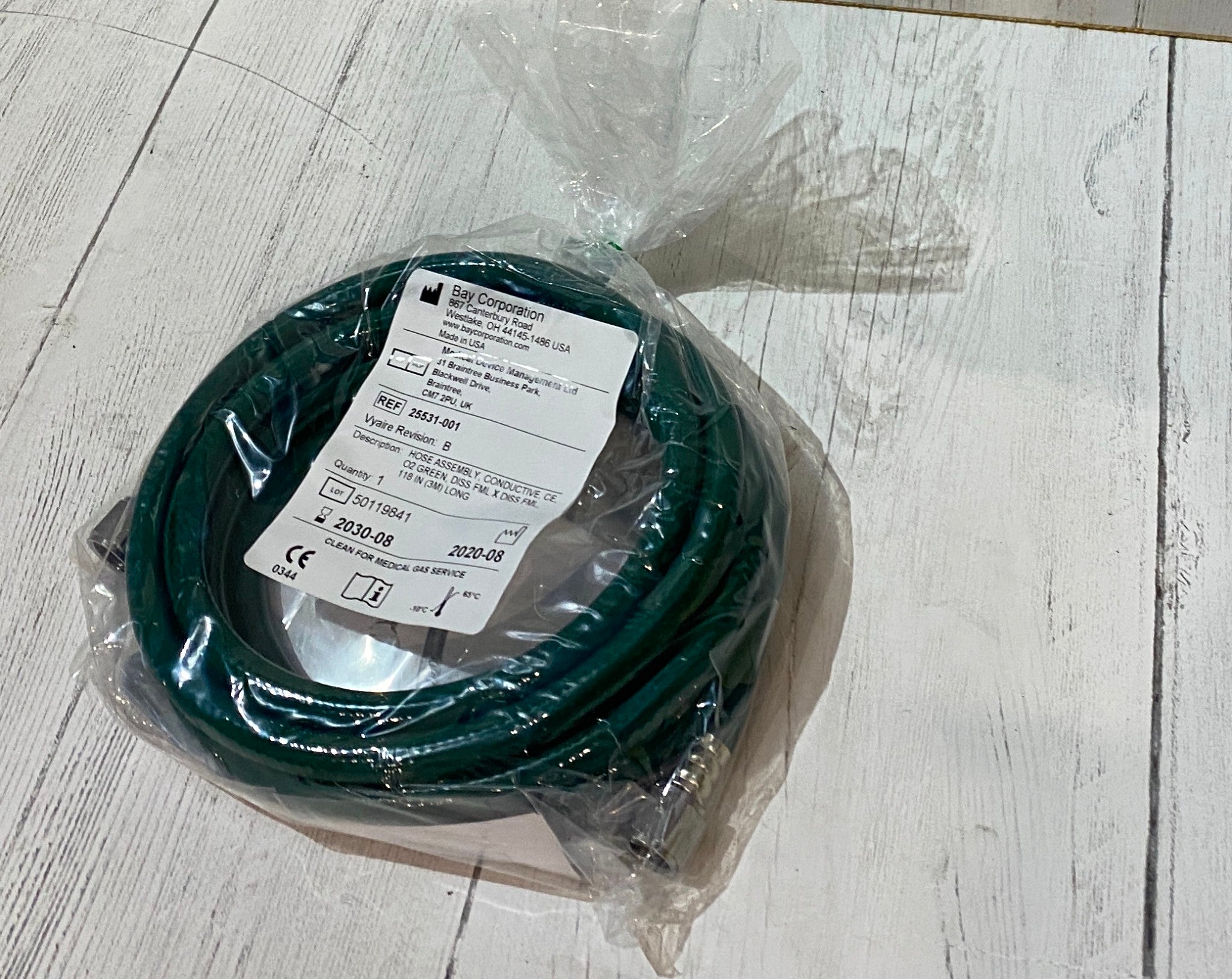 Green O2-Oxygen Hose-25531-001,3M, DISSF 118" DISS Female X Diss Female Exp 2030 DIAGNOSTIC ULTRASOUND MACHINES FOR SALE