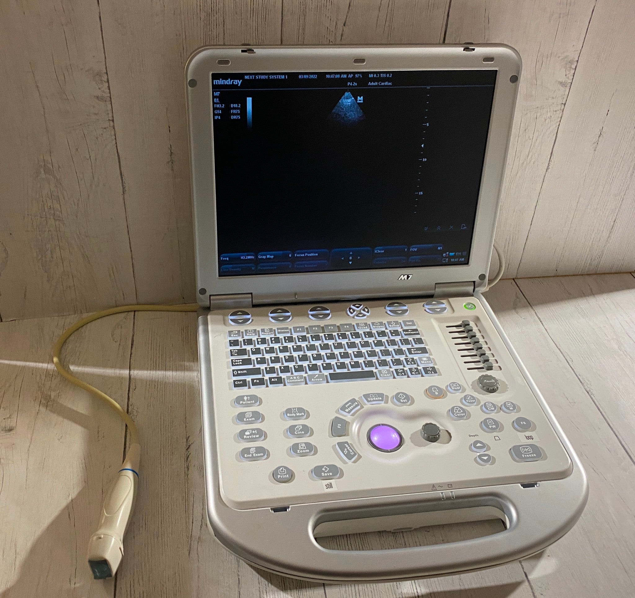 Advanced Cardiac Ultrasound Mindray M7 with one  cardiac phased array probe DIAGNOSTIC ULTRASOUND MACHINES FOR SALE