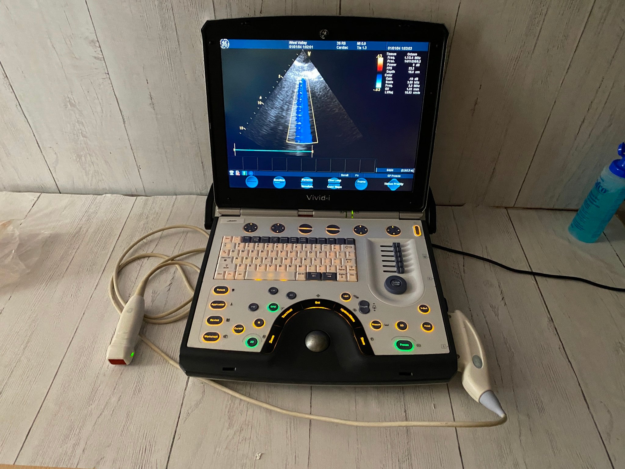 GE Vivid I  Color Doppler Ultrasound Scanner, CW  BT10 with 3s-RS cardiac probe DIAGNOSTIC ULTRASOUND MACHINES FOR SALE