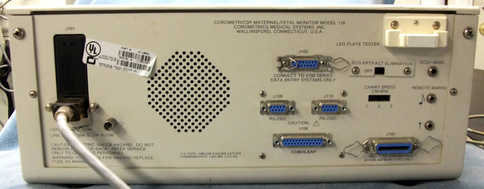 GE COROMETRICS 118 Fetal Monitor with Ultrasound Transducer DIAGNOSTIC ULTRASOUND MACHINES FOR SALE