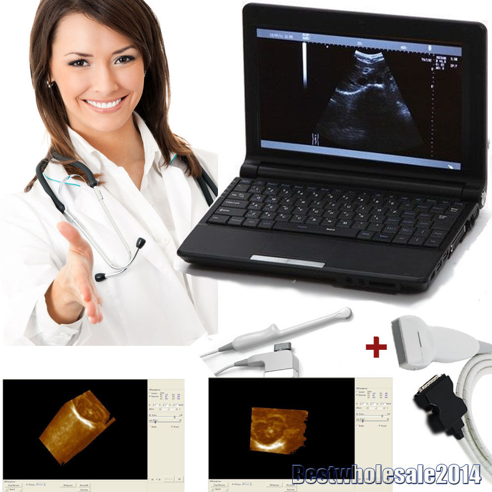 FULL Digital Laptop Ultrasound Scanner+Linear & Transvaginal 2 probe  3D Sale CE DIAGNOSTIC ULTRASOUND MACHINES FOR SALE