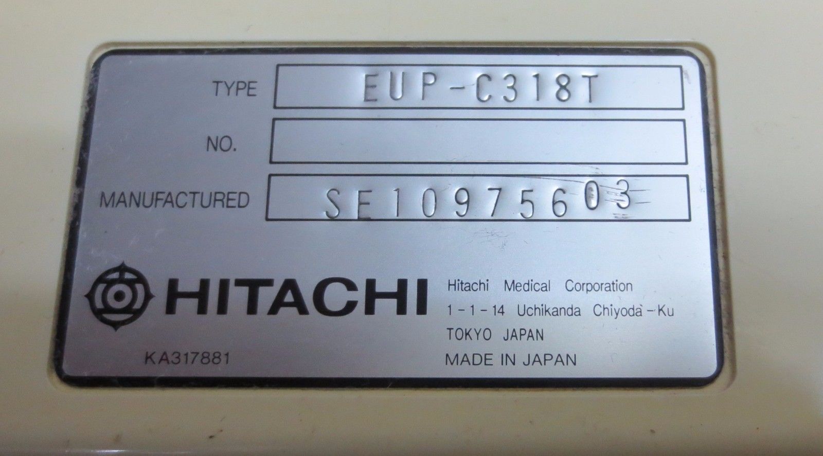 Hitachi EUP-C318T convex Ultrasound Transducer Probe DIAGNOSTIC ULTRASOUND MACHINES FOR SALE