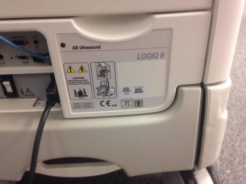 GE Logiq 9 Ultrasound Machine With 4C, M12L, and E8C Probe Transducers