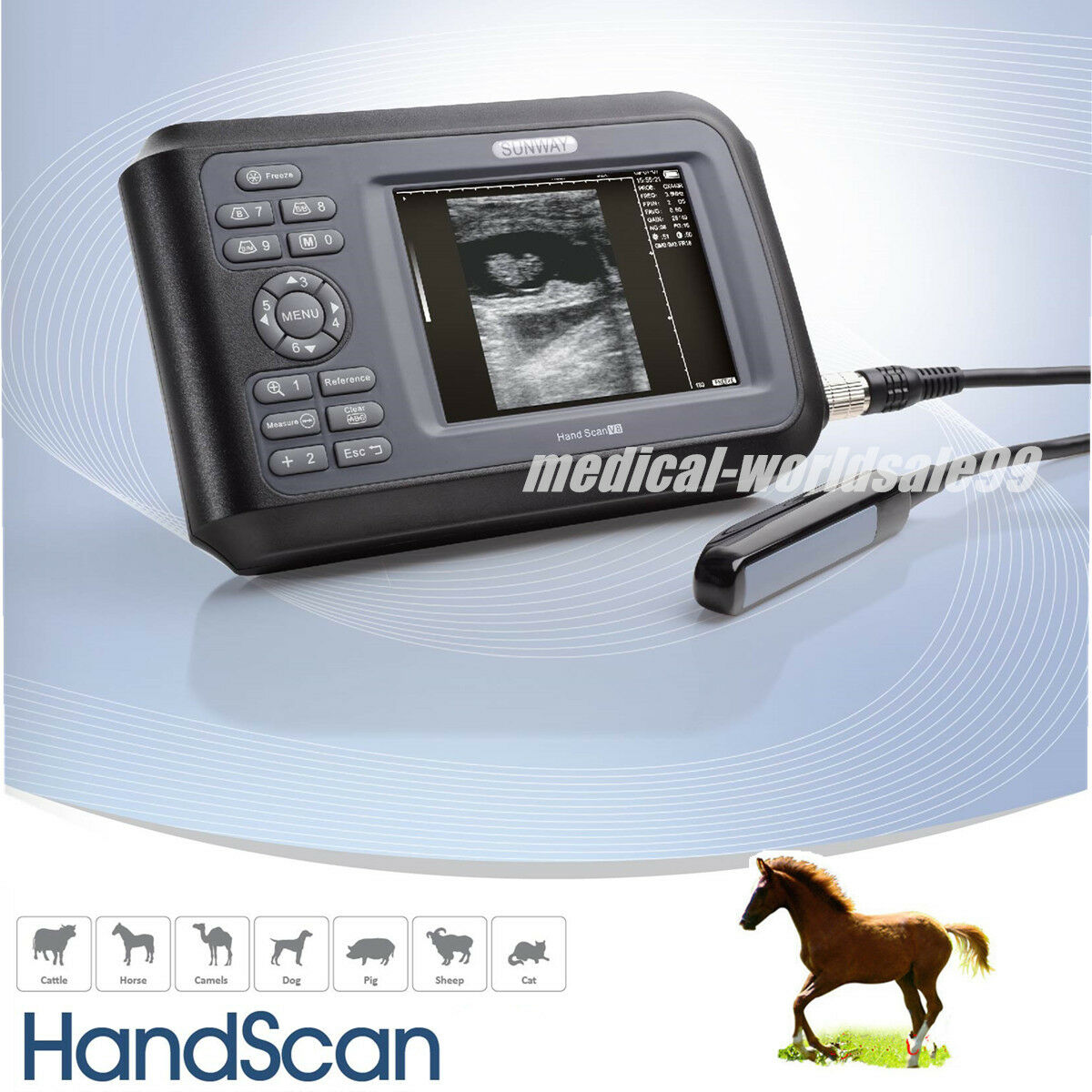 Portable Veterinary Digital Ultrasound Scanner Machine For Animal+Rectal Probe DIAGNOSTIC ULTRASOUND MACHINES FOR SALE