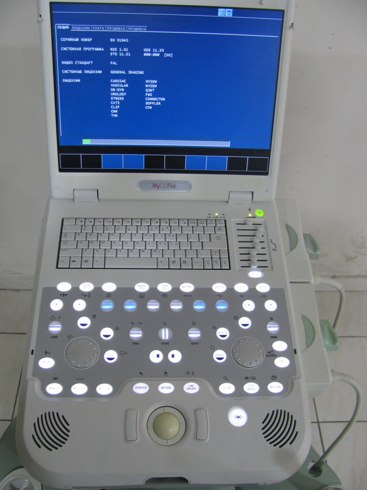 Esaote MyLabFive Ultrasound machine with cart and two probes(convex+vaginal) DIAGNOSTIC ULTRASOUND MACHINES FOR SALE