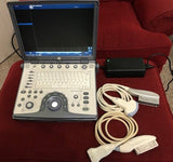 GE Logiq-E portable Ultrasound machine, MN 5148751 w/ 2 Probes and case