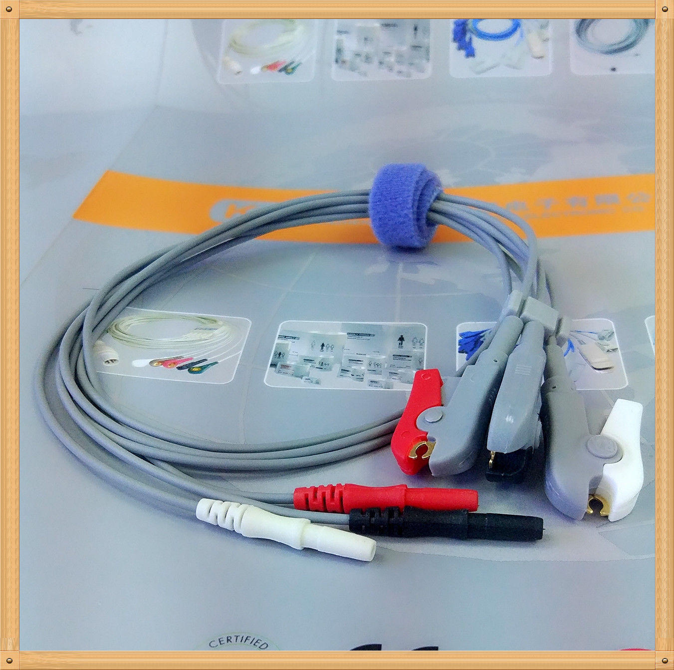 Din Style Safety ECG Leadwires,3 Leads,Grabber,AHA 0,6m DIAGNOSTIC ULTRASOUND MACHINES FOR SALE