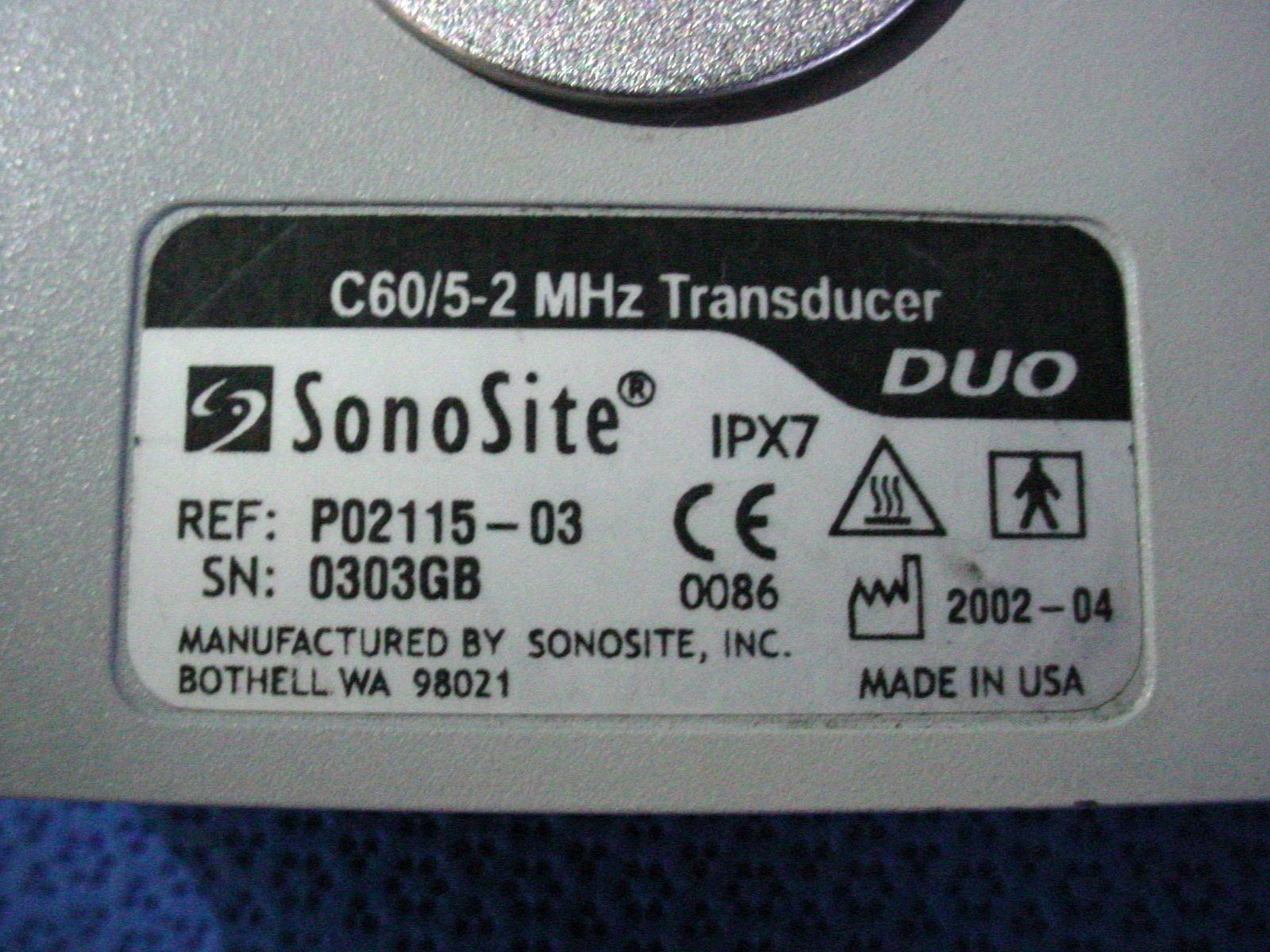 SONOSITE C60x/5-2 Convex Ultrasound Transducer Probe DIAGNOSTIC ULTRASOUND MACHINES FOR SALE