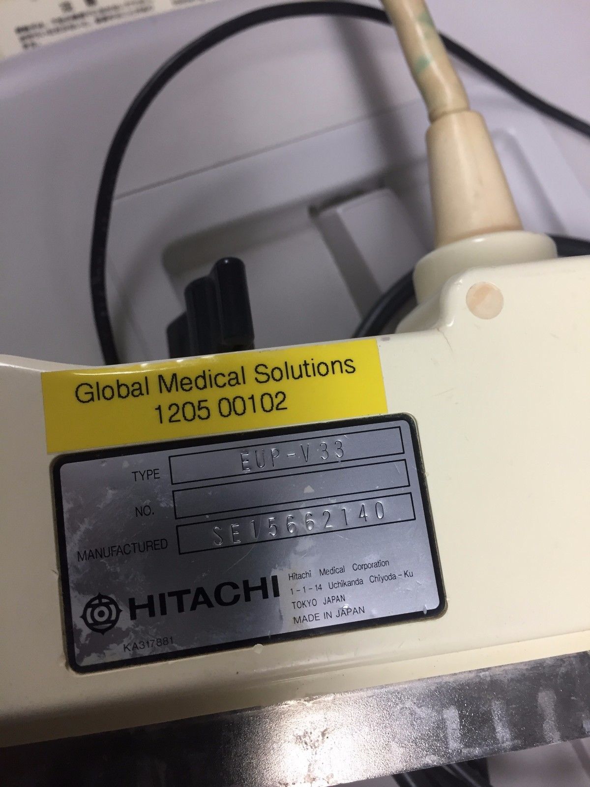 Hitachi EUP-V33 intercavity Ultrasound Probe / Has some dropout. DIAGNOSTIC ULTRASOUND MACHINES FOR SALE