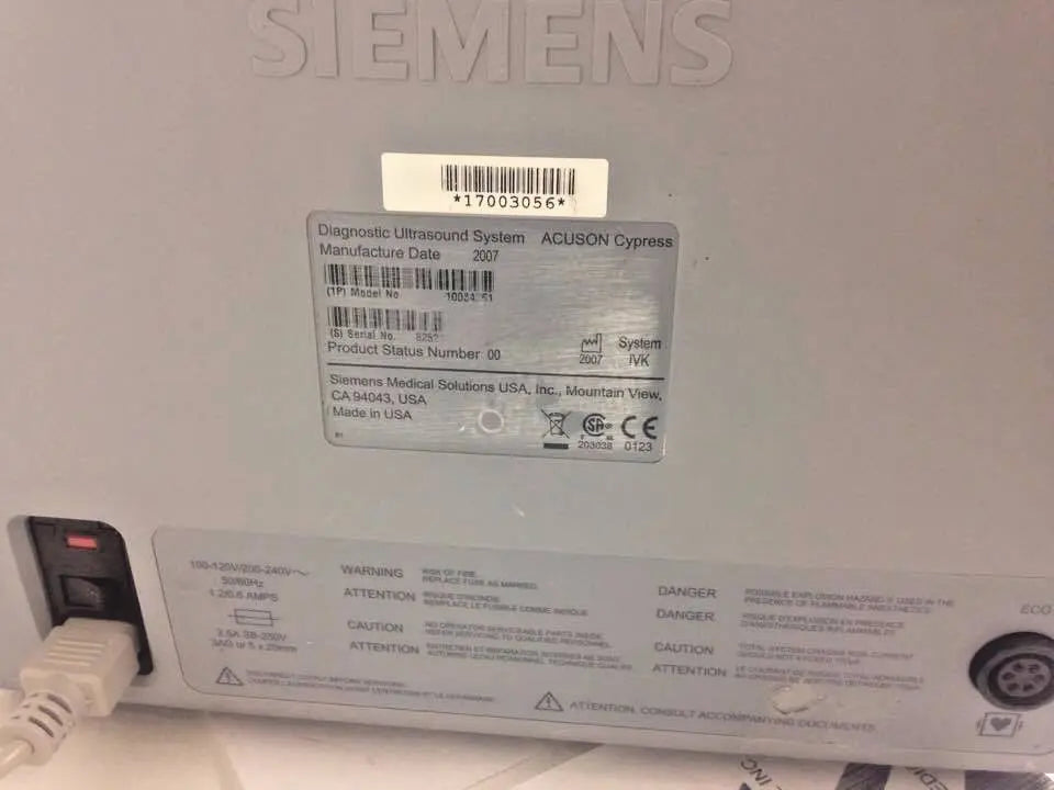Siemens Acuson Plus Rev 20 Ultrasound Machine. BIOMED Certified. Echocardiogram DIAGNOSTIC ULTRASOUND MACHINES FOR SALE