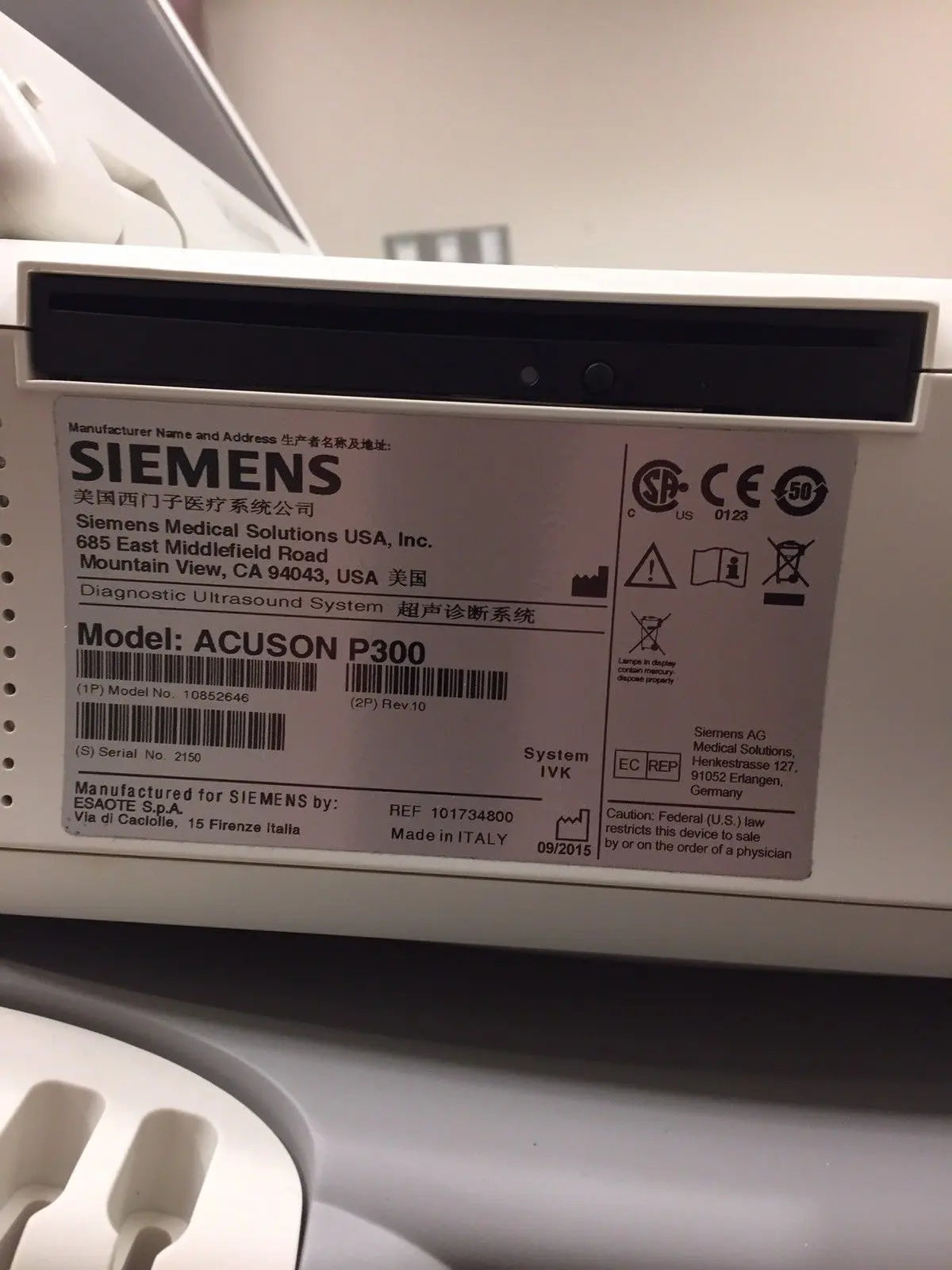 Siemens Acuson P300 Ultrasound DIAGNOSTIC ULTRASOUND MACHINES FOR SALE